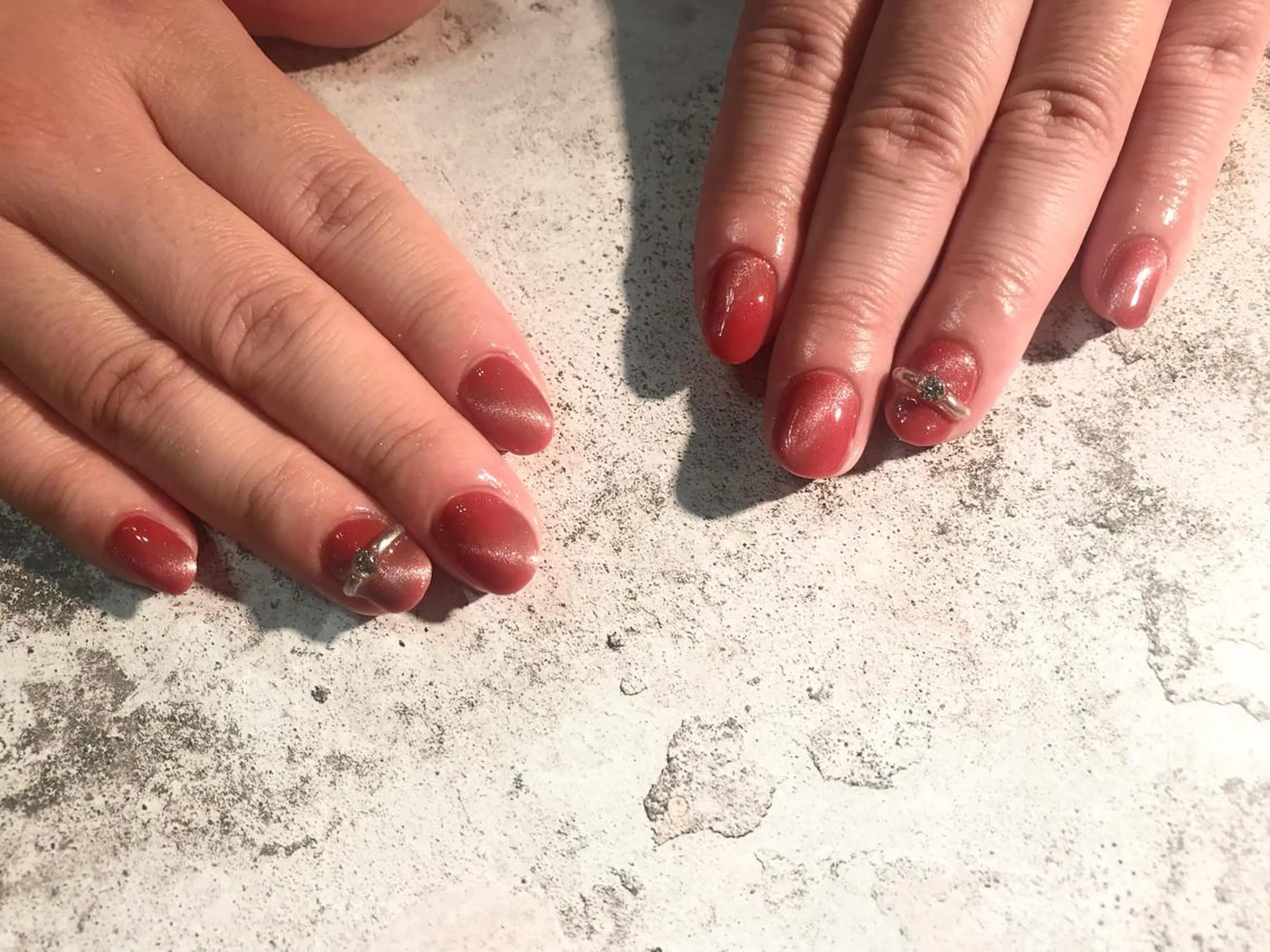 ネイル ジェルネイル マグネットネイル 赤色 Kimura Yukoのネイルデザイン