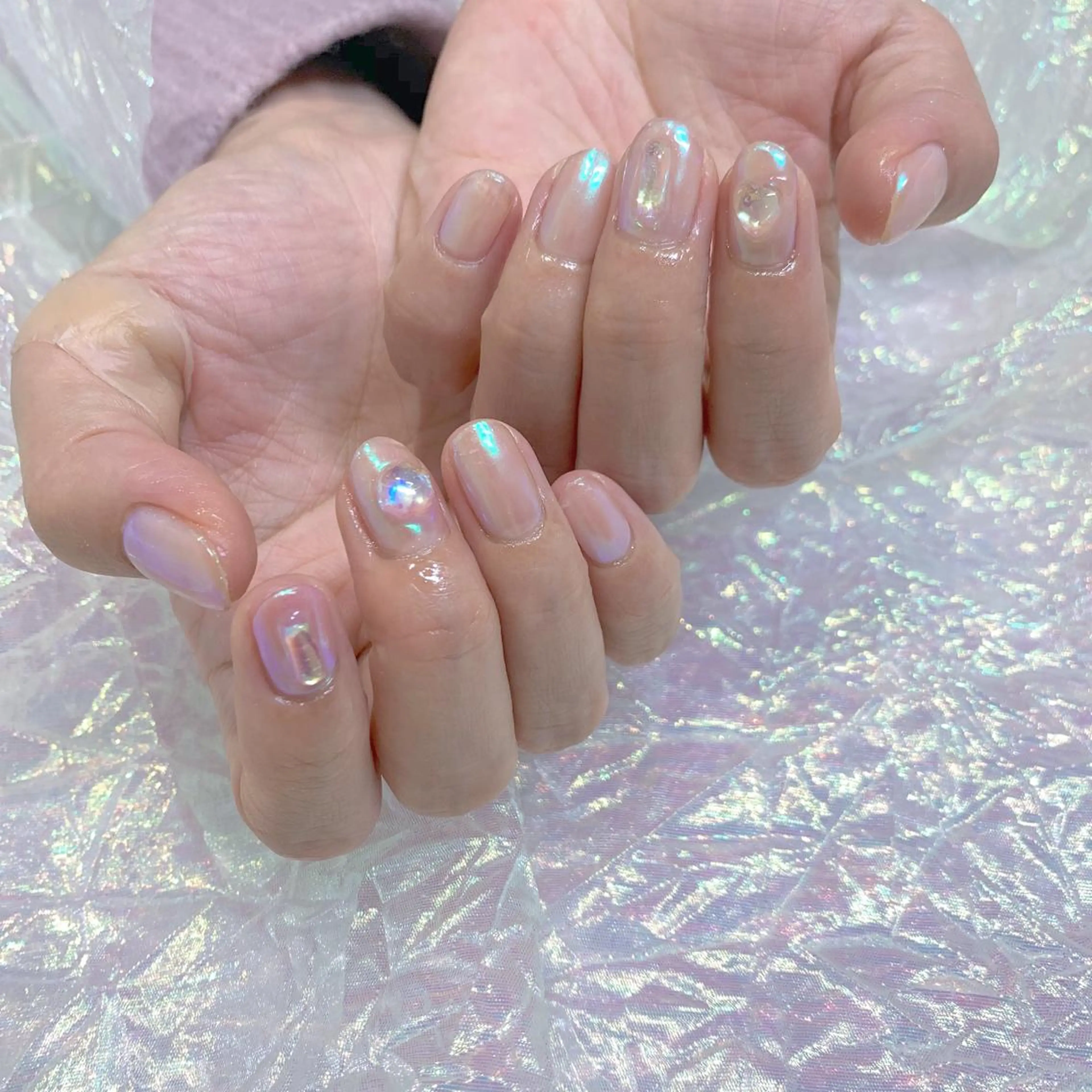 🎀うるつやオーロラミラーネイル🎀 ｟オフなし｠の写真