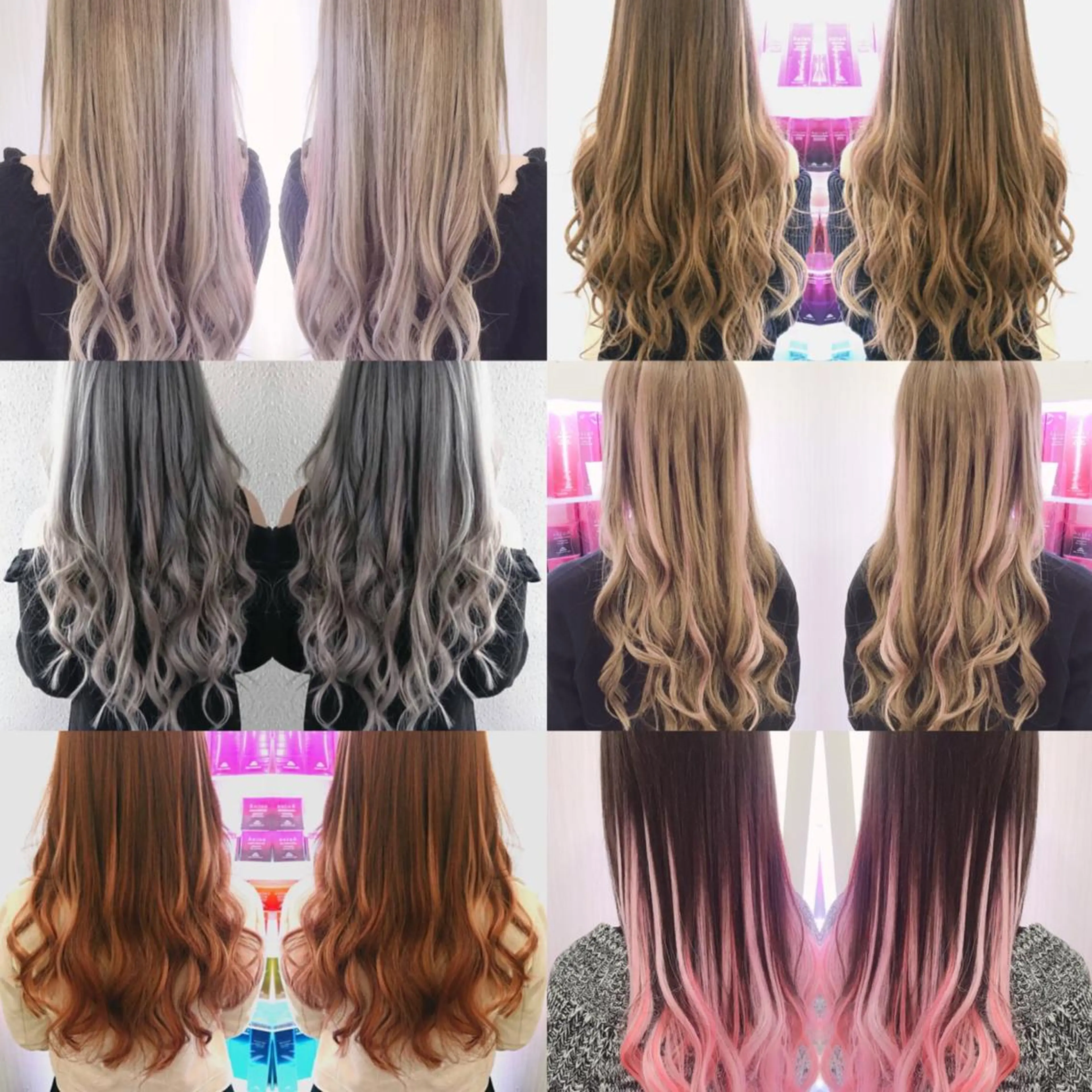 ロング カラー れん/ハイトーン /エクステ/韓国風のヘアスタイル