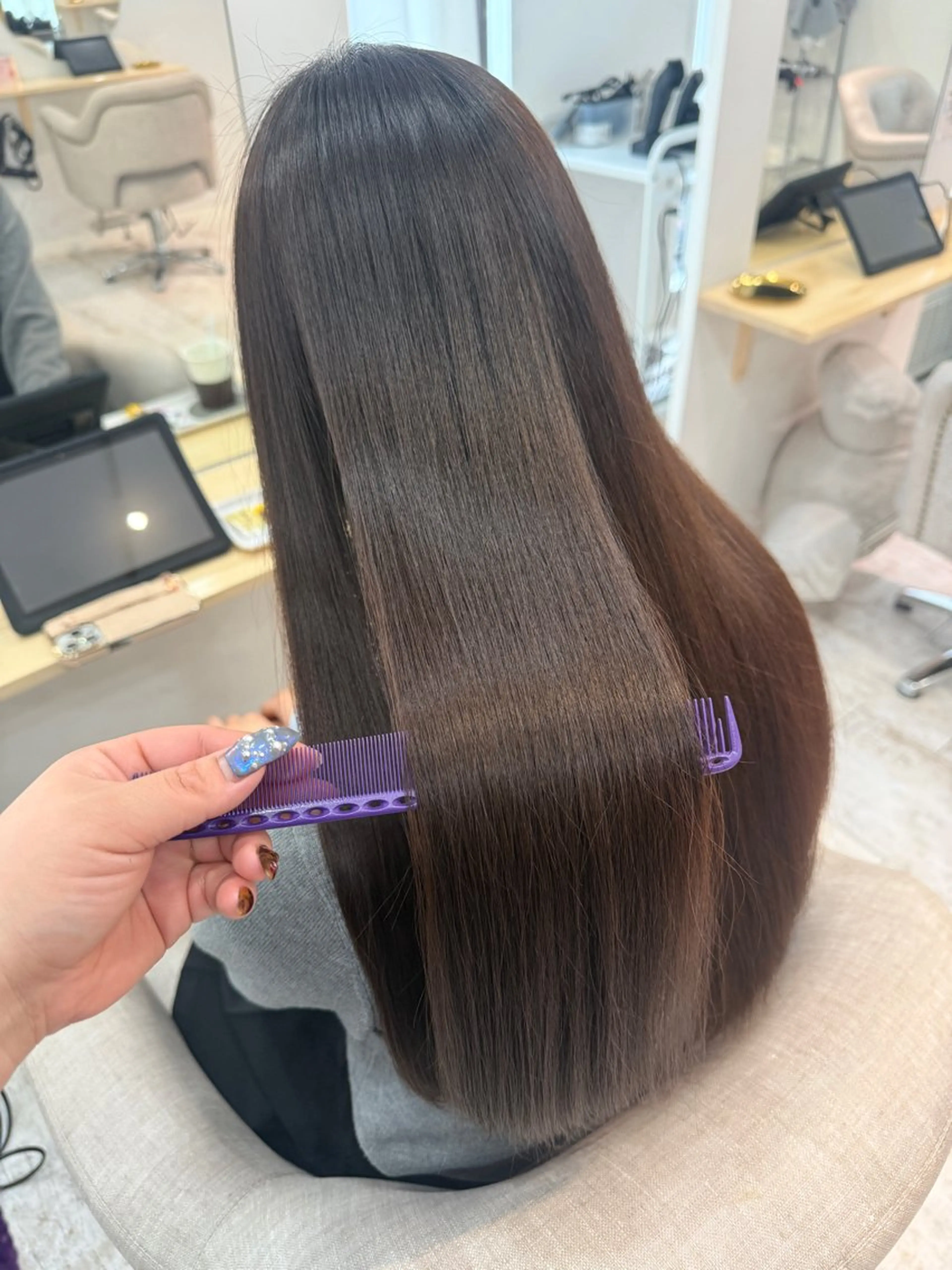 ロング カット ヘアカラー トリートメント piLLon/ RYUKAのヘアスタイル