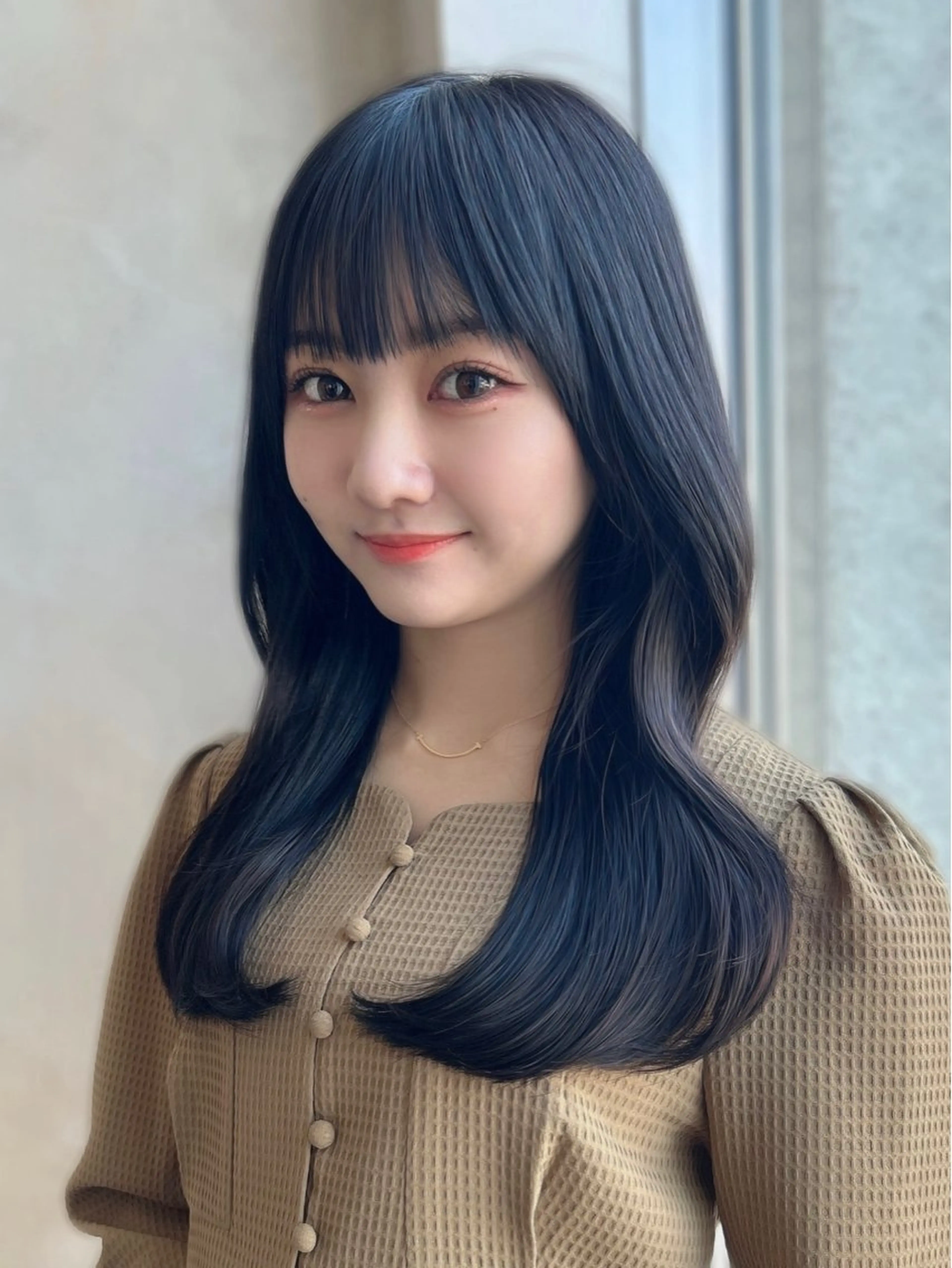 セミロング カラー パーマ カット ヘアカラー トリートメント 新宿✨顔周りカット 韓国ヘア/坂本亜裟海のヘアスタイル