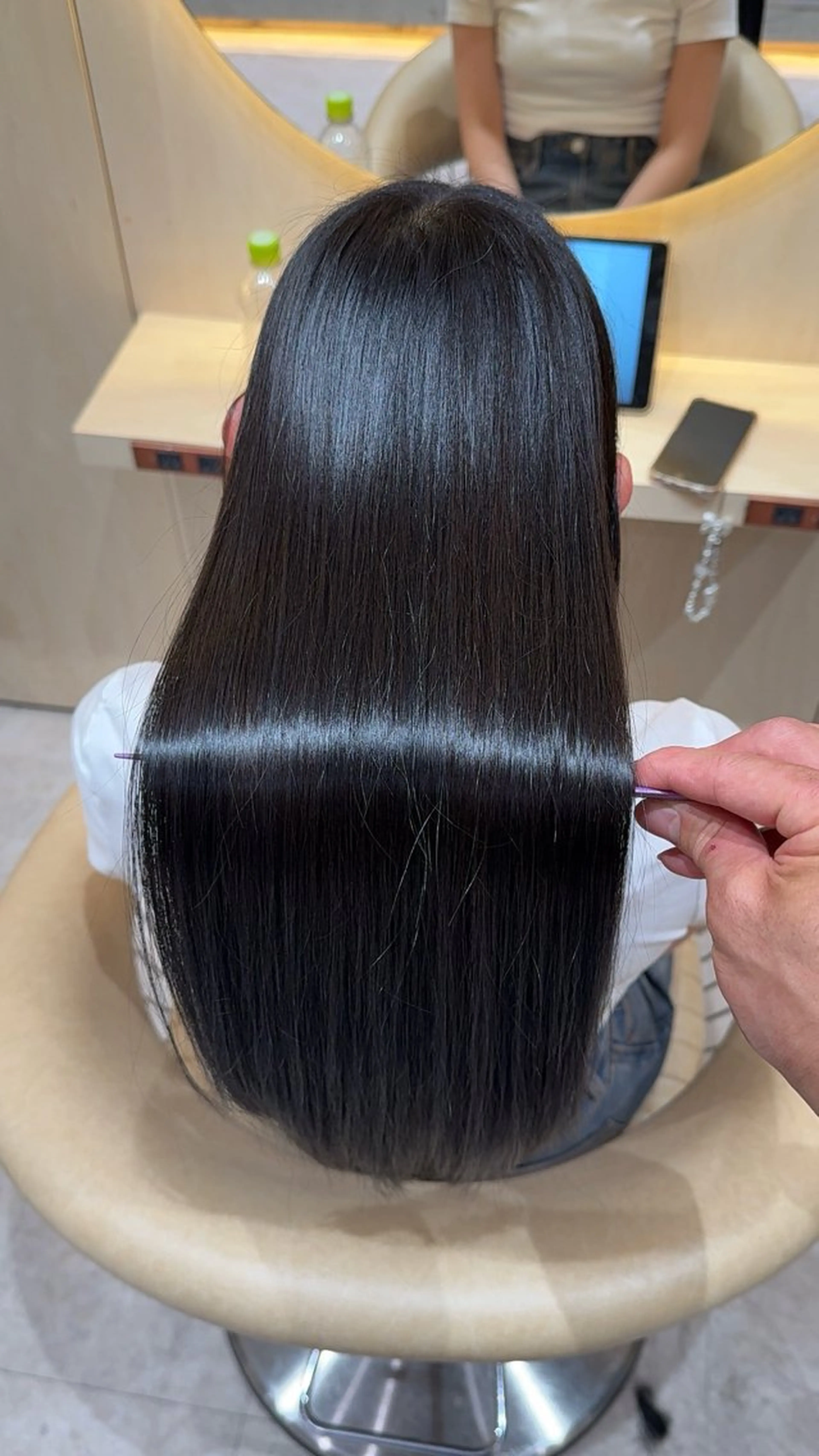 ロング カラー カット ヘアカラー 縮毛矯正 レイヤー❣️縮毛矯正 川村利幸のヘアスタイル