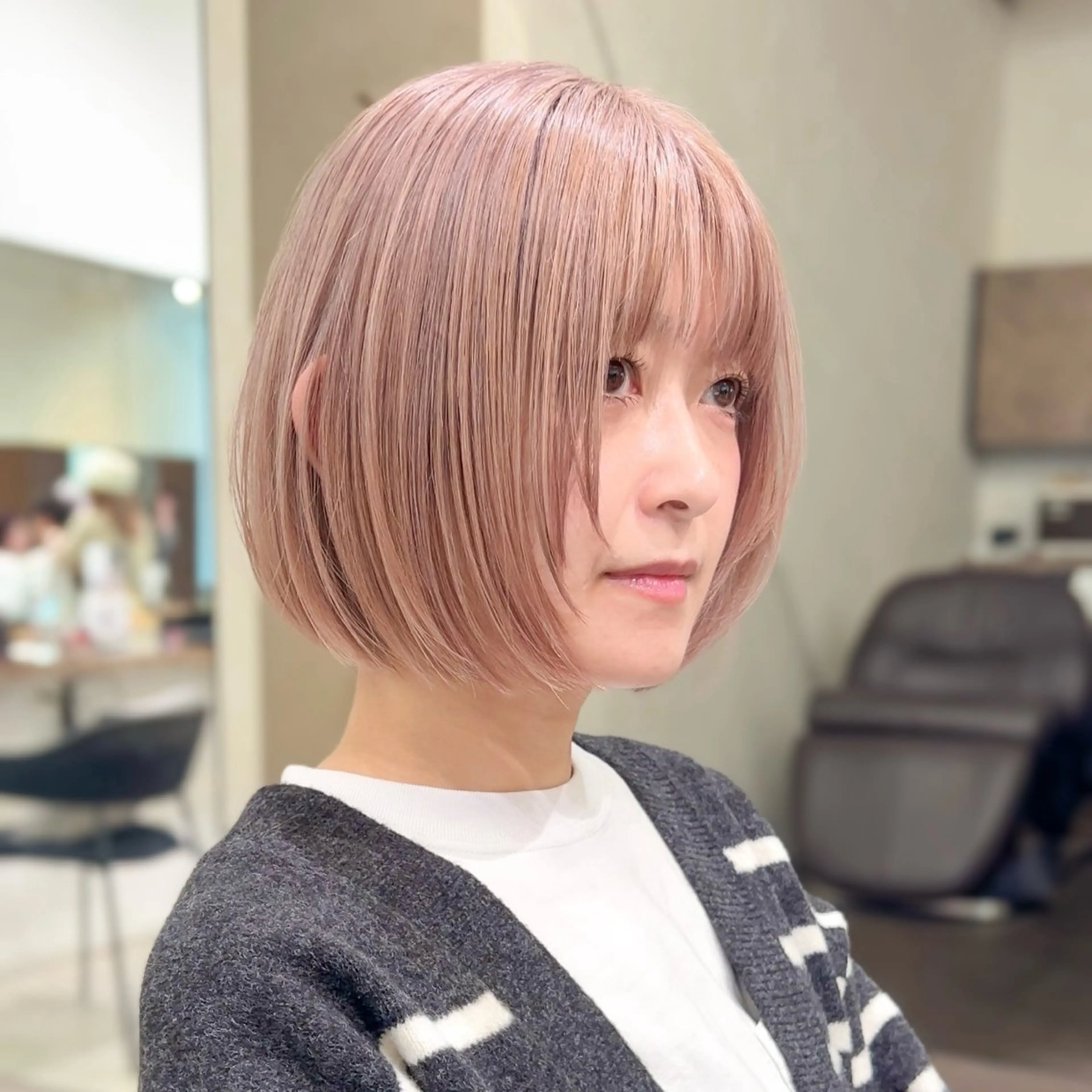 ショート 🎀暖色カラー ピンクカラー🌷みゆのヘアスタイル
