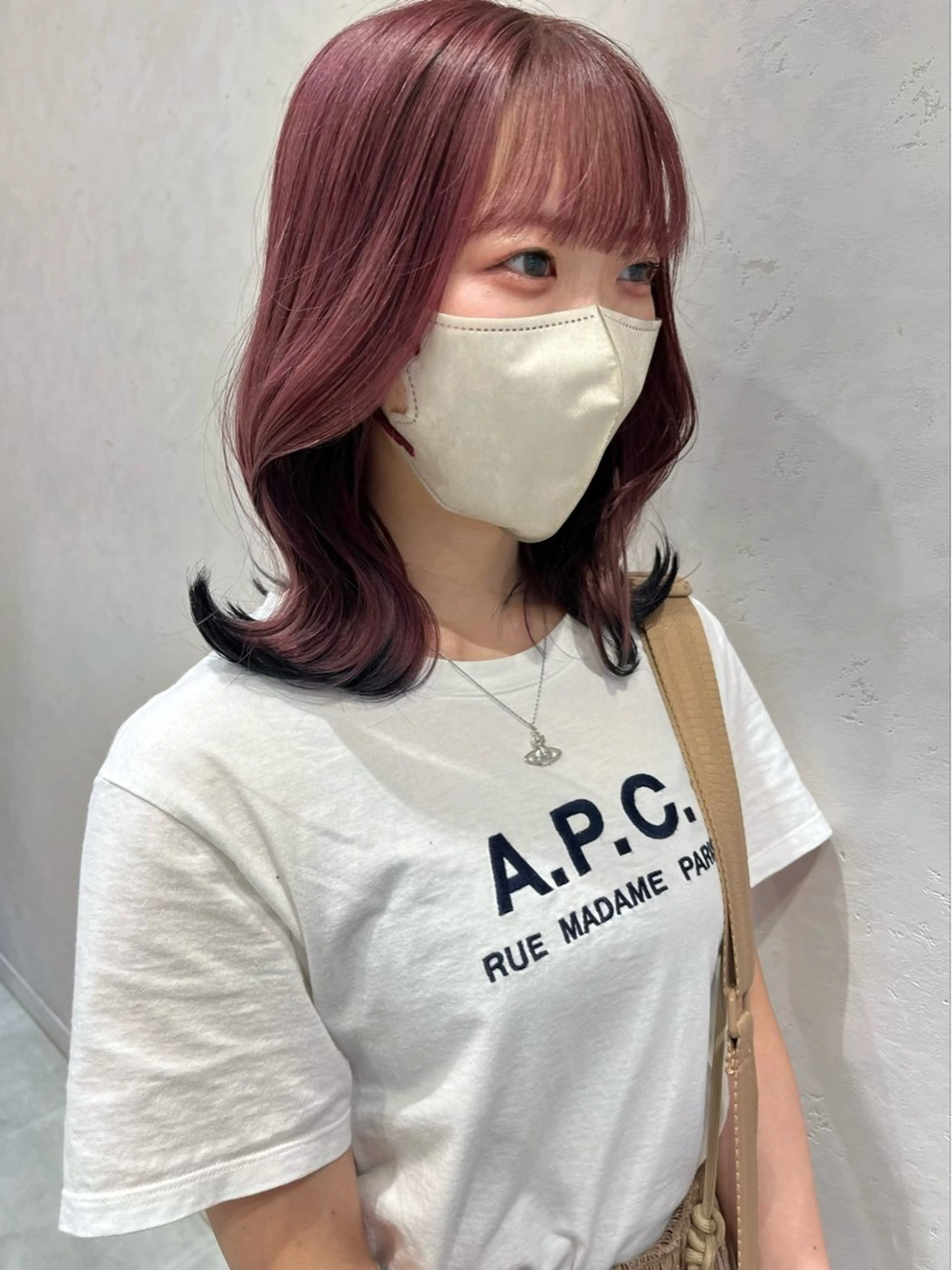 ミディアム カラー nono/パーマ /顔まわりカット🐈のヘアスタイル