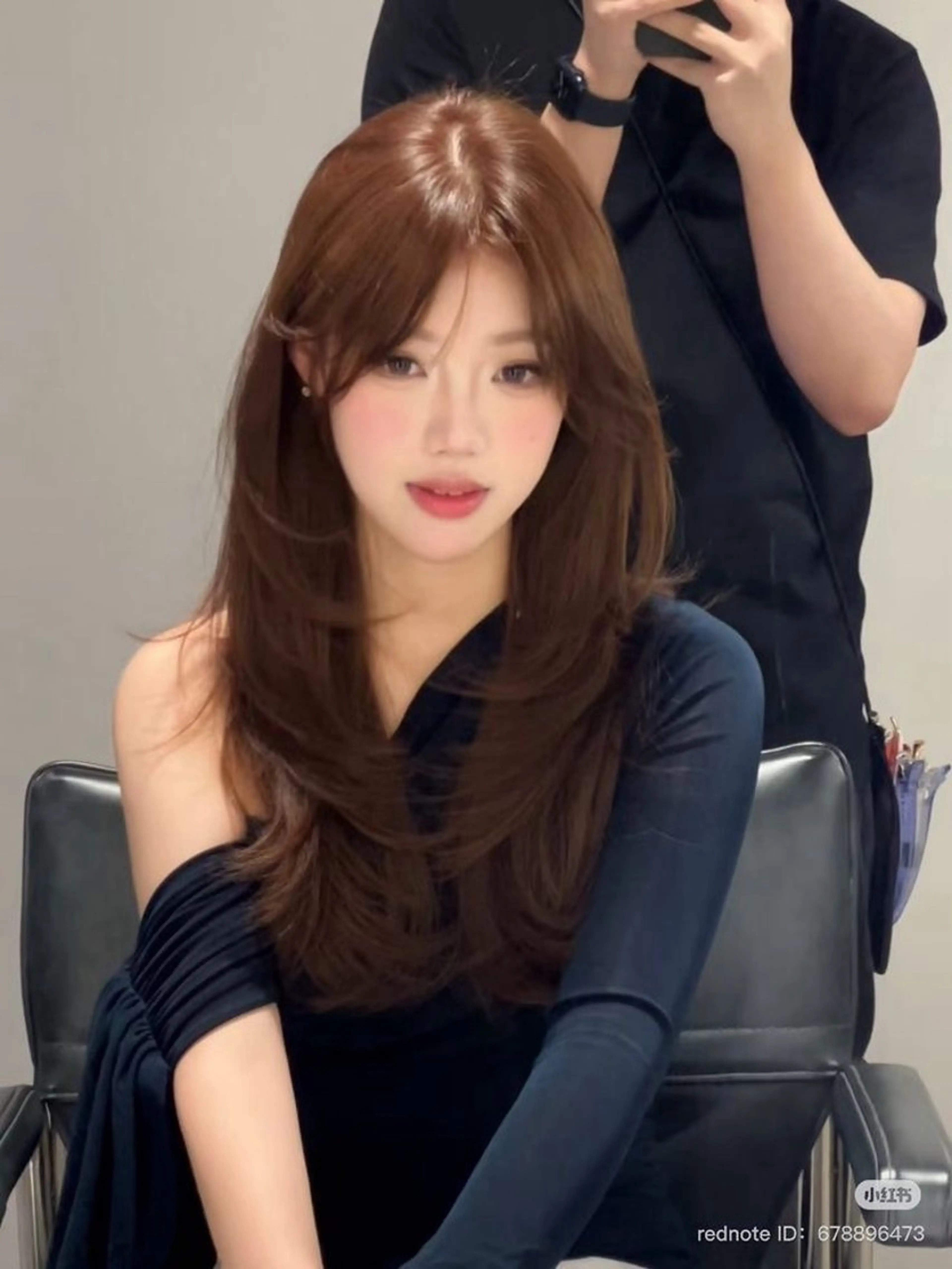 ミディアム カラー ヘアアレンジ ベージュカラー ヘアカラー トリートメント ヘッドスパ ヘアセット 💎韓国/ レイヤー カット/ 暖色🫧のヘアスタイル