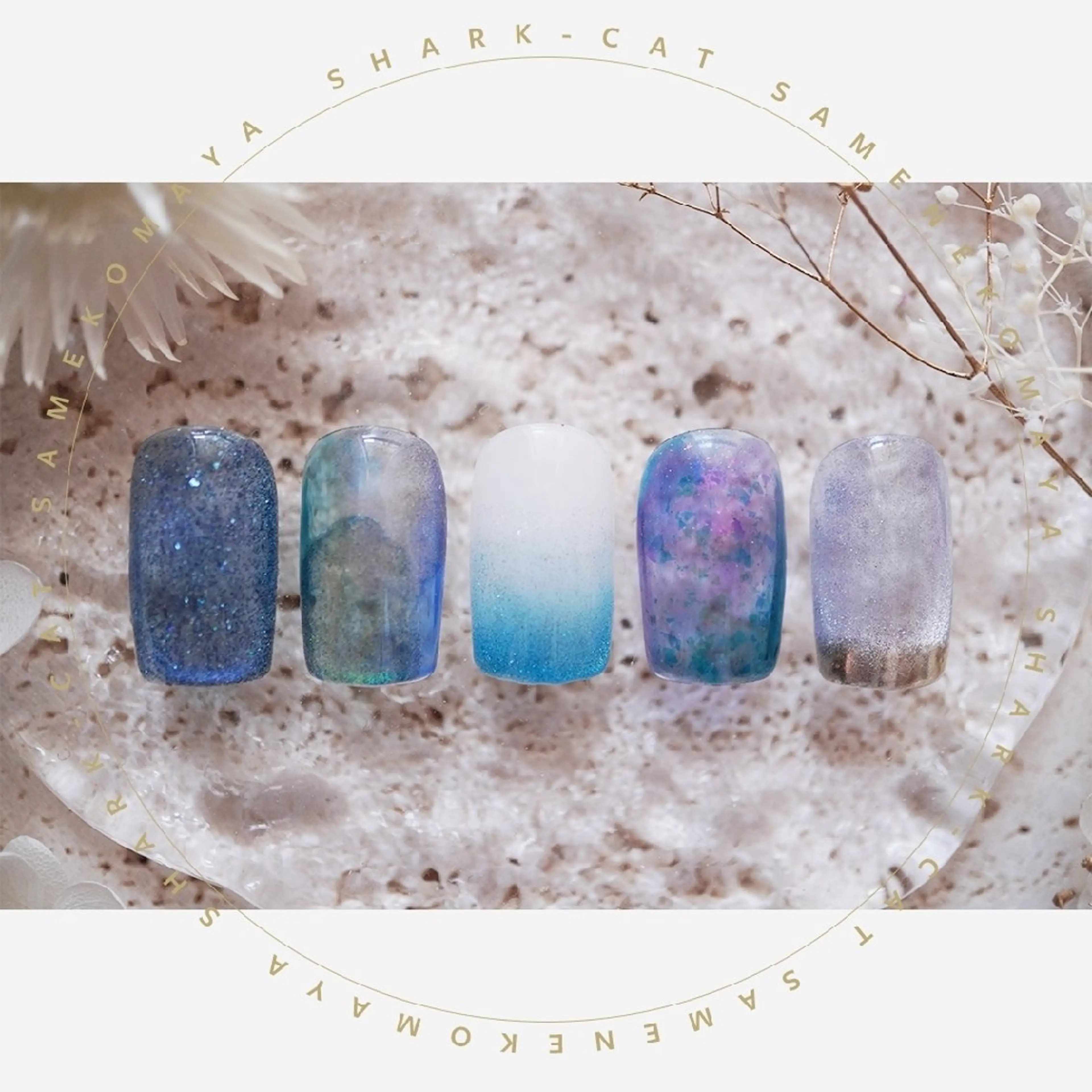ネイル その他(ネイル) サメ猫 マーヤのネイルデザイン