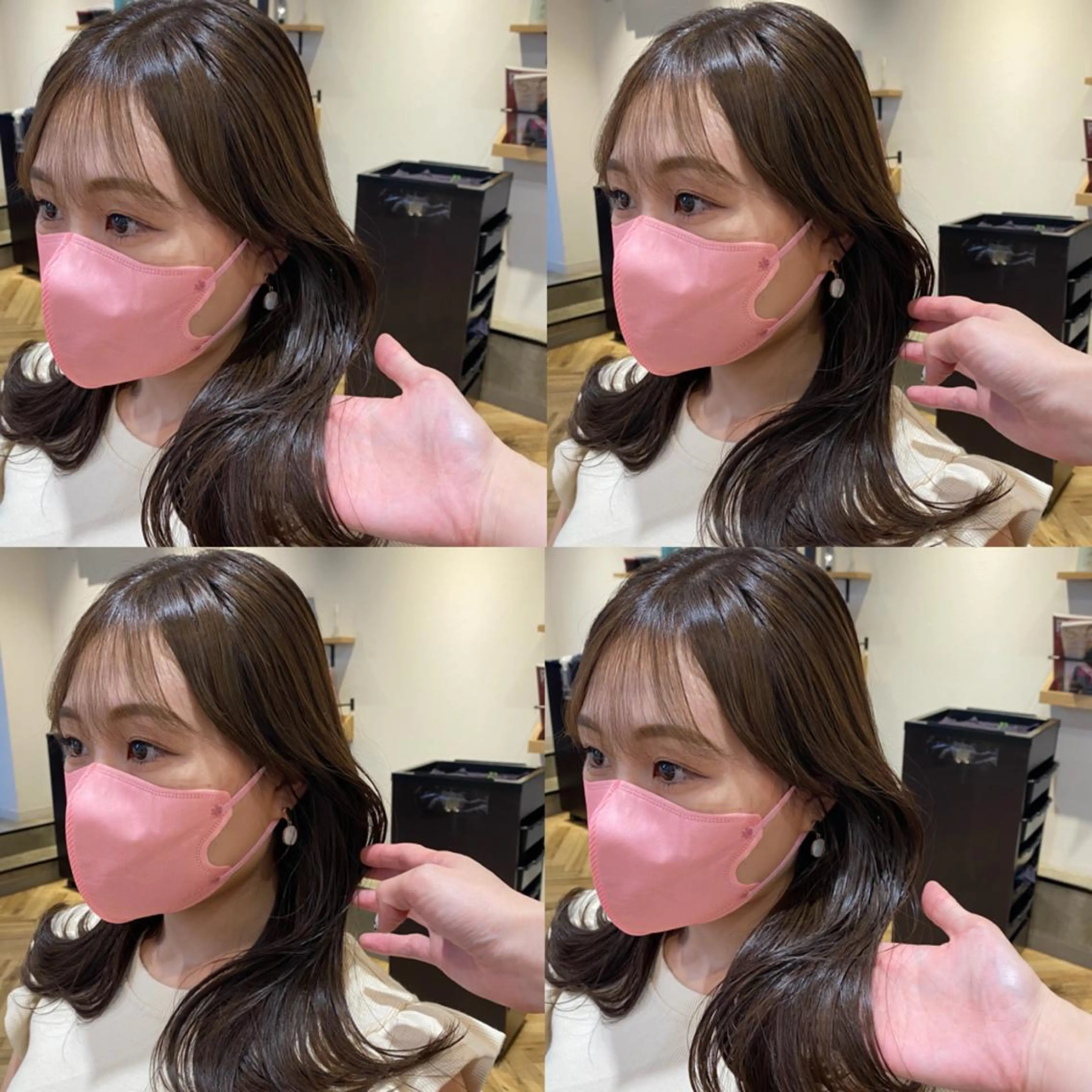 セミロング カラー くびれヘア 韓国風ヘア 艶カラー/韓国顔周り 🎀mamiのヘアスタイル