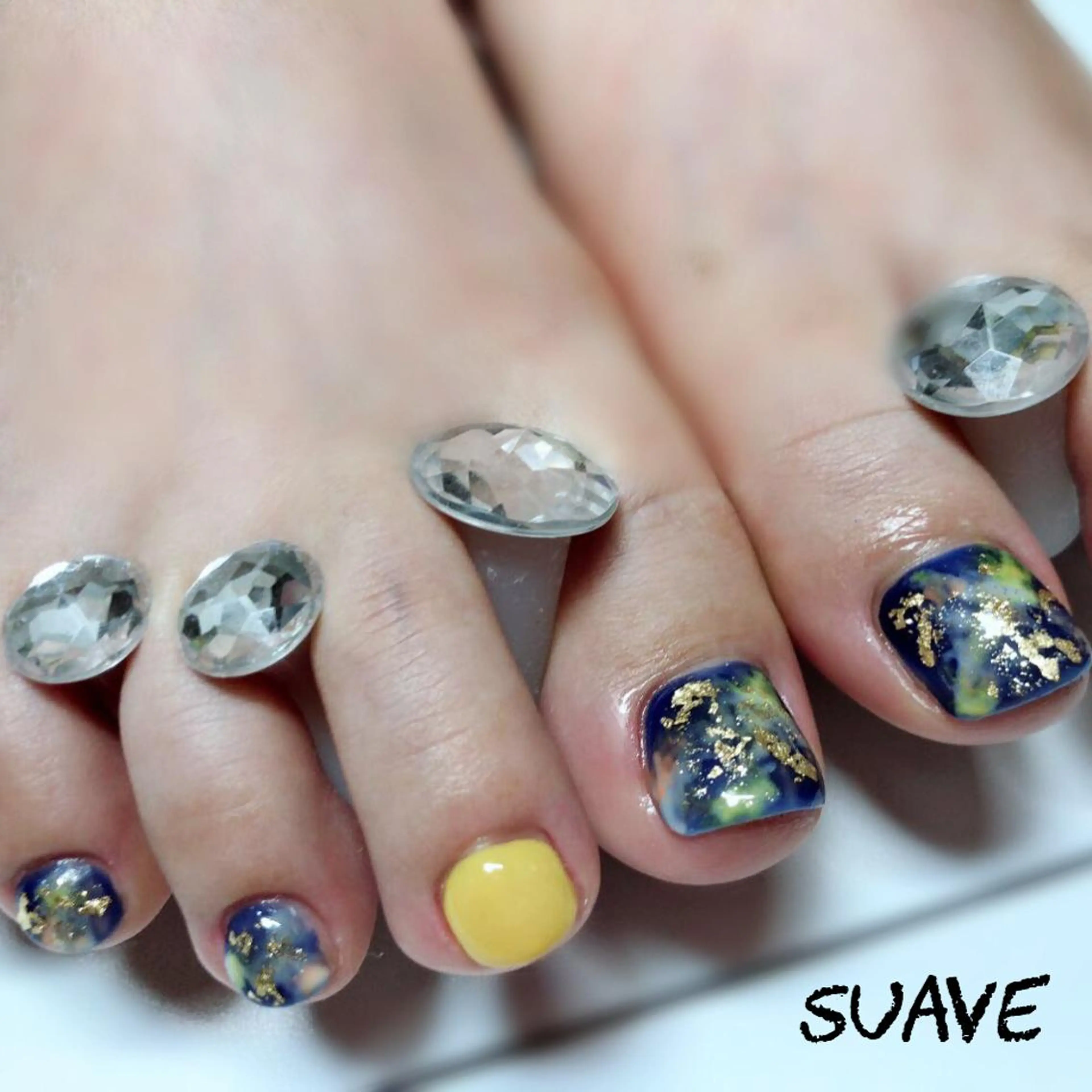 ネイル ブルー フットネイル ジェルネイル Nail Suave (シュアーヴ)のネイルデザイン
