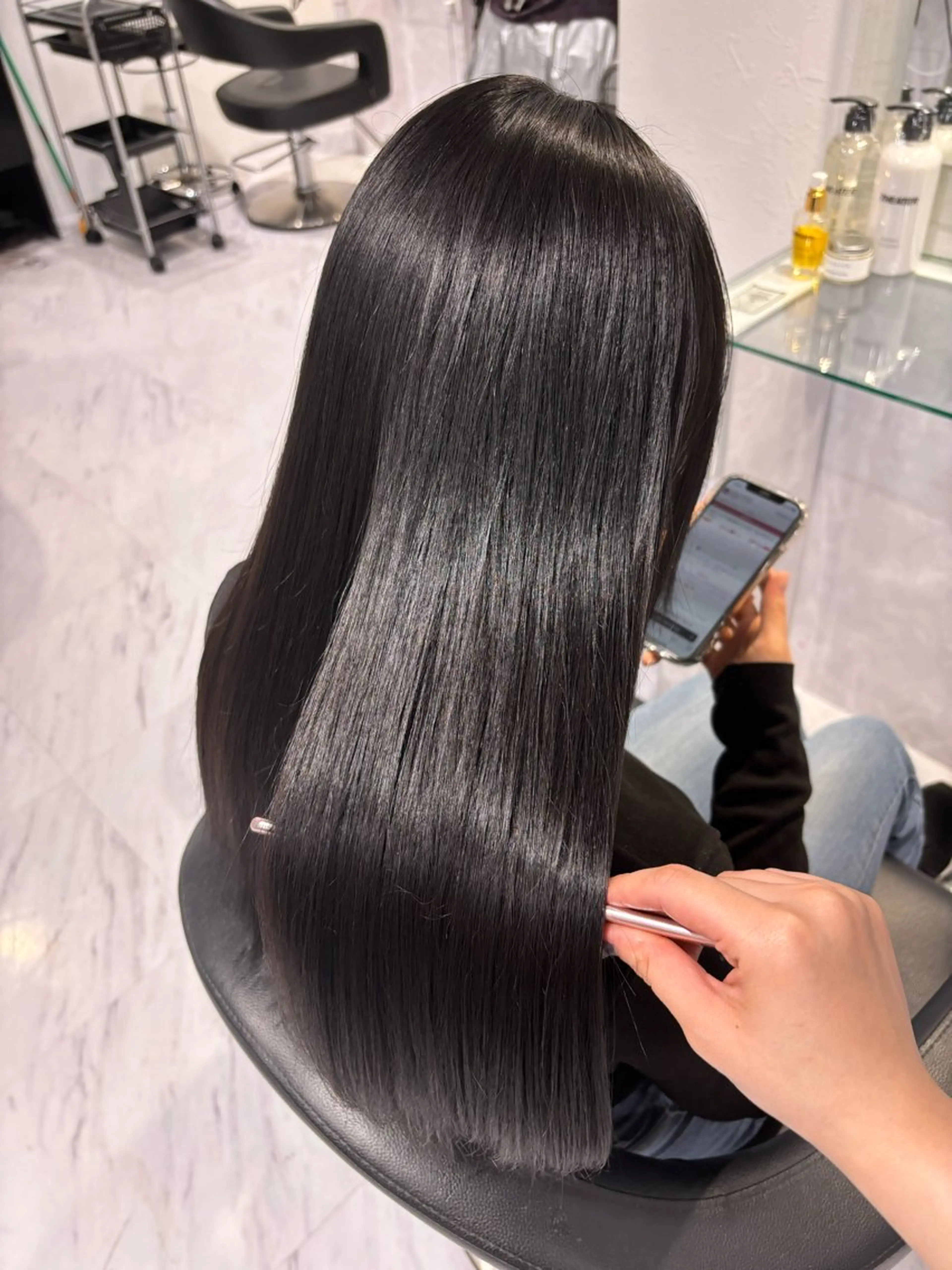 ロング カラー カット ヘアカラー トリートメント ヘッドスパ ヘアセット 表参道♡暗髪^ྀི 艶カラー♡アユミのヘアスタイル