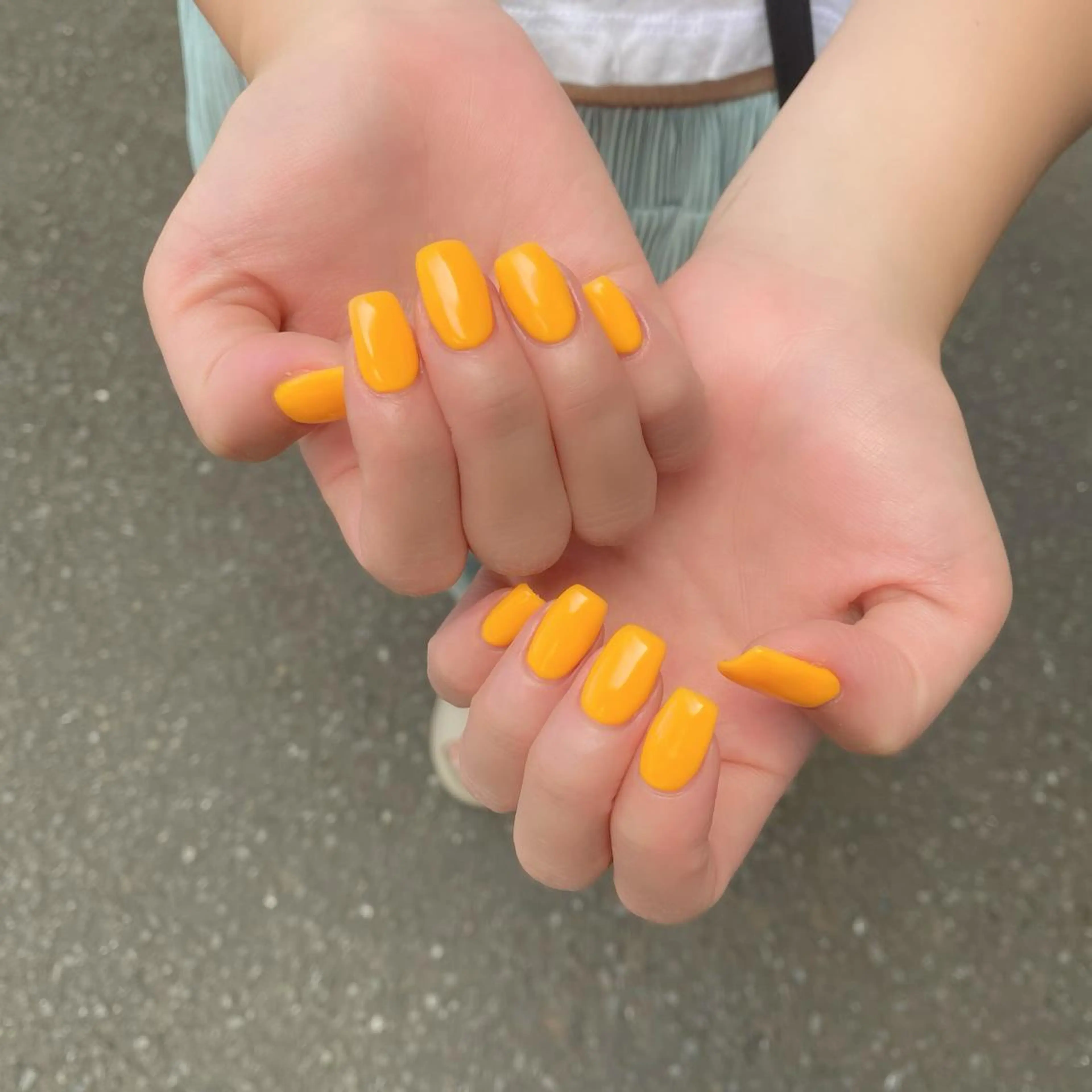 ミディアム カラー パーマ ヘアアレンジ メンズ キッズ ネイル マツエク・マツパ アイブロウ オレンジ 眉カラー カラーマツエク まつげパーマ ワンカラーネイル Salon Ｋのネイルデザイン