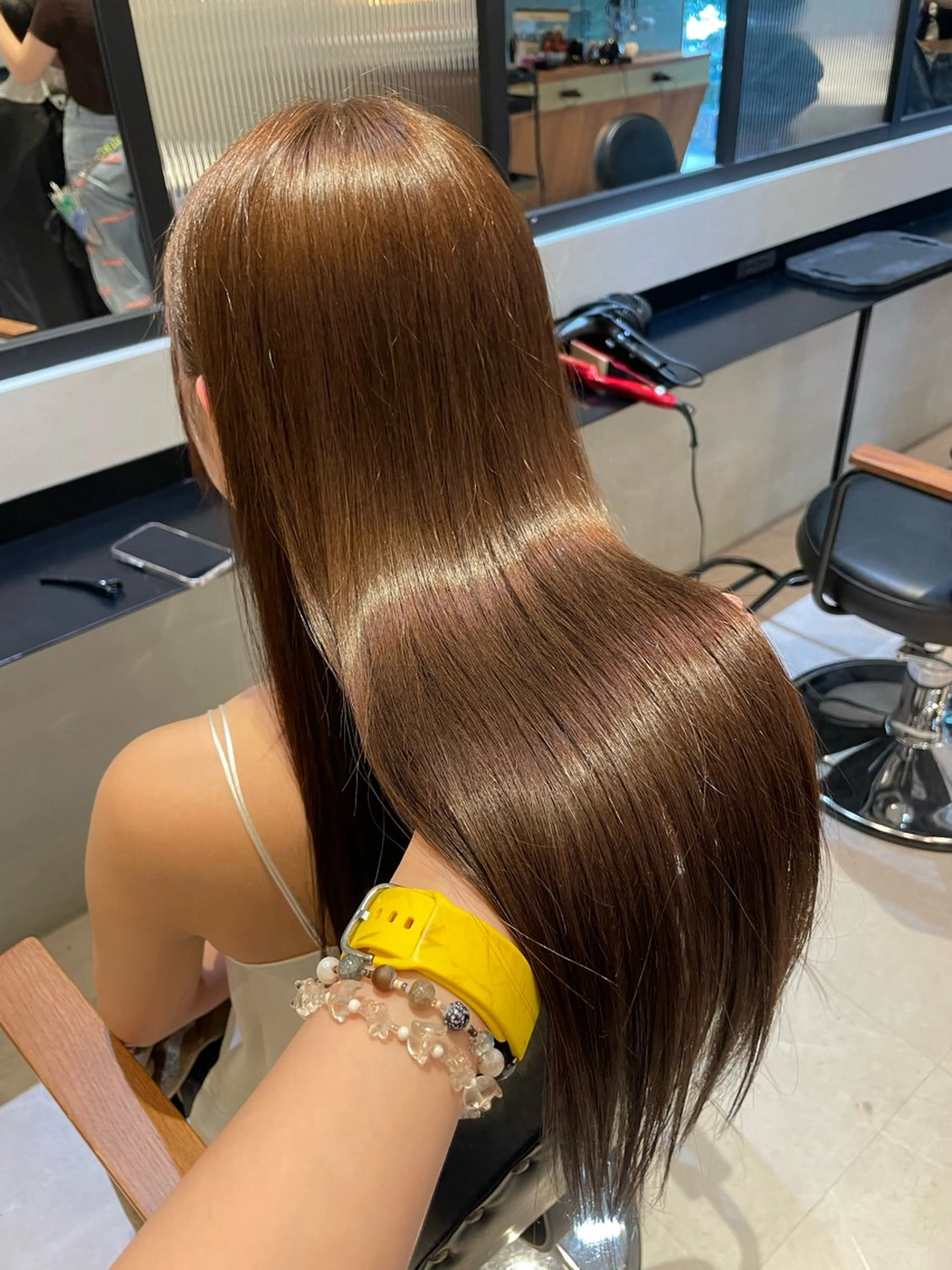 ロング カラー ブラウンカラー カット ヘアカラー トリートメント オリーブカラー🫒/ 透明感カラー/みゆのヘアスタイル