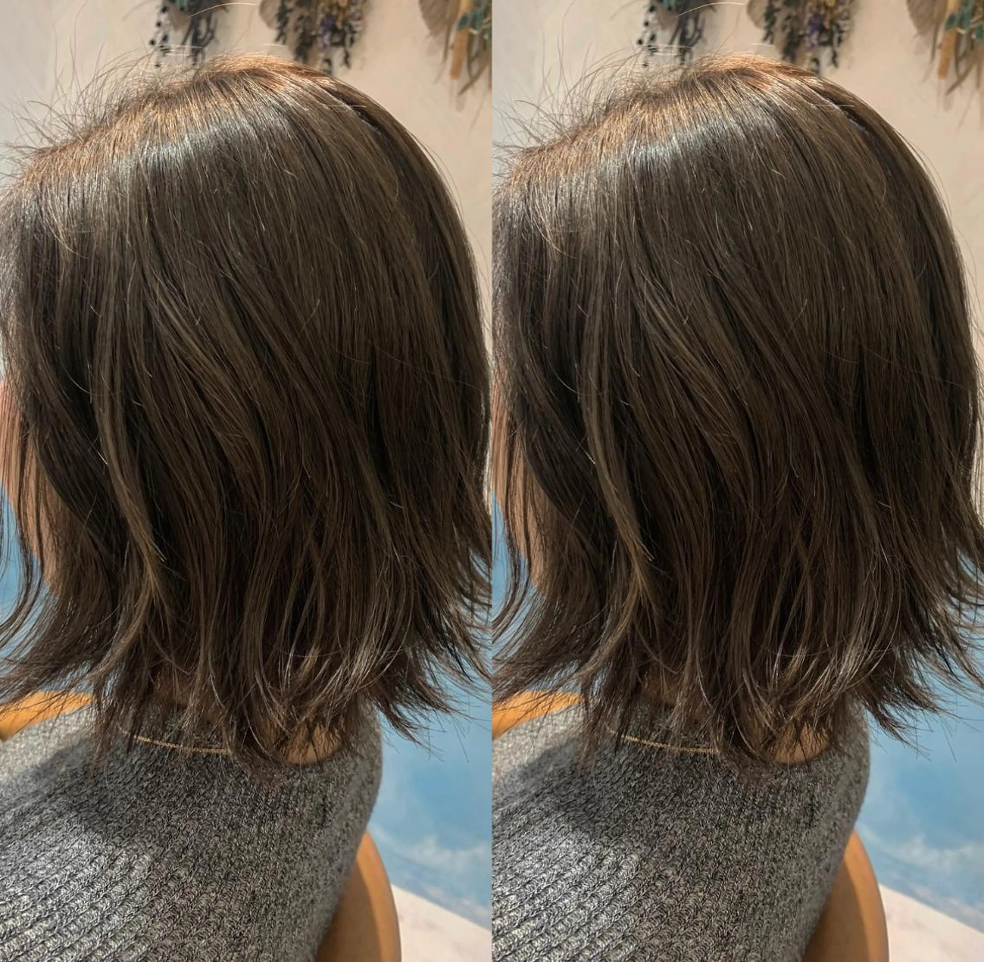 ミディアム カラー パーマ ヘアアレンジ 韓国ヘア/髪質改善 /Harunaのヘアスタイル