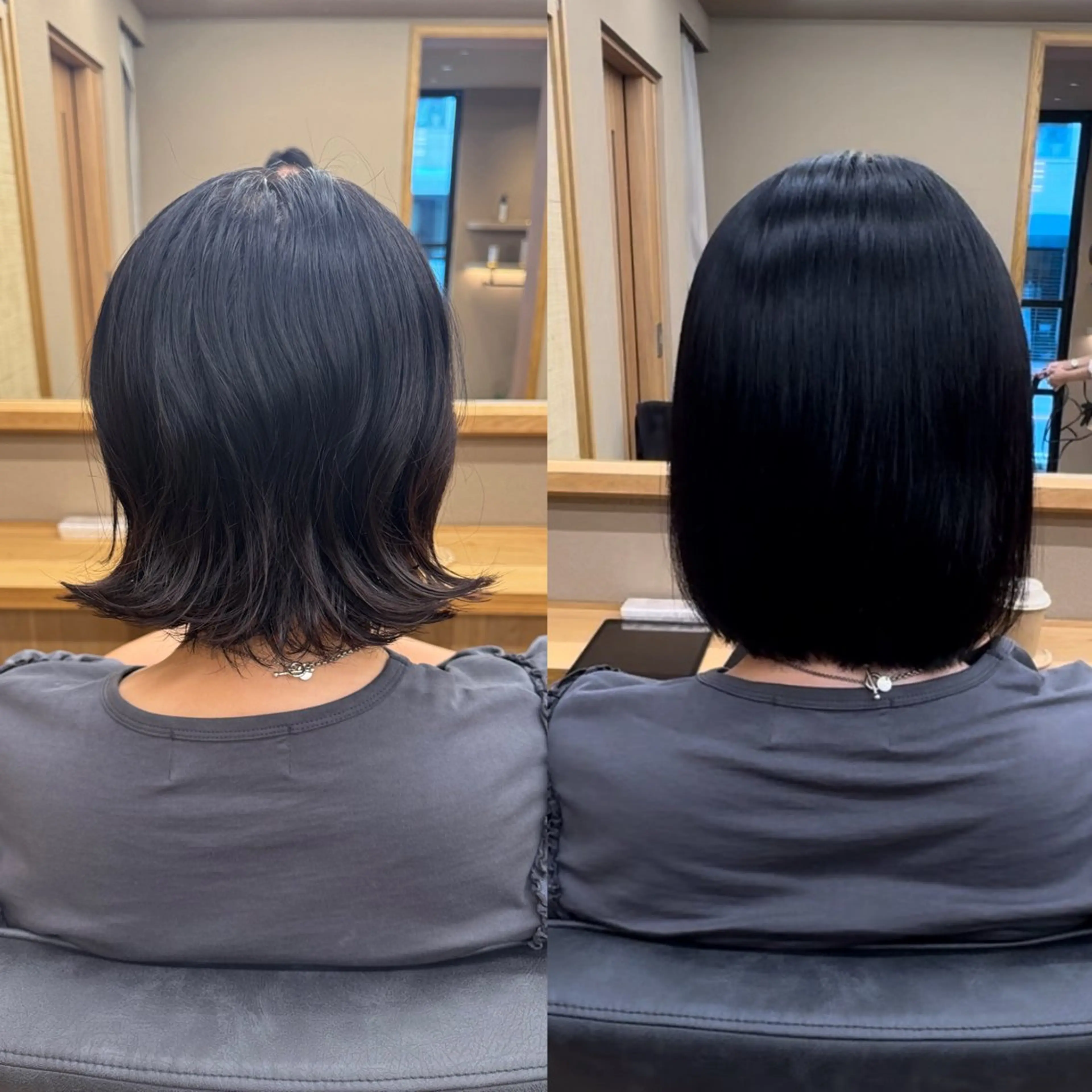 ミディアム 【髪質改善】タケウチ 【手で乾かすだけ】のヘアスタイル