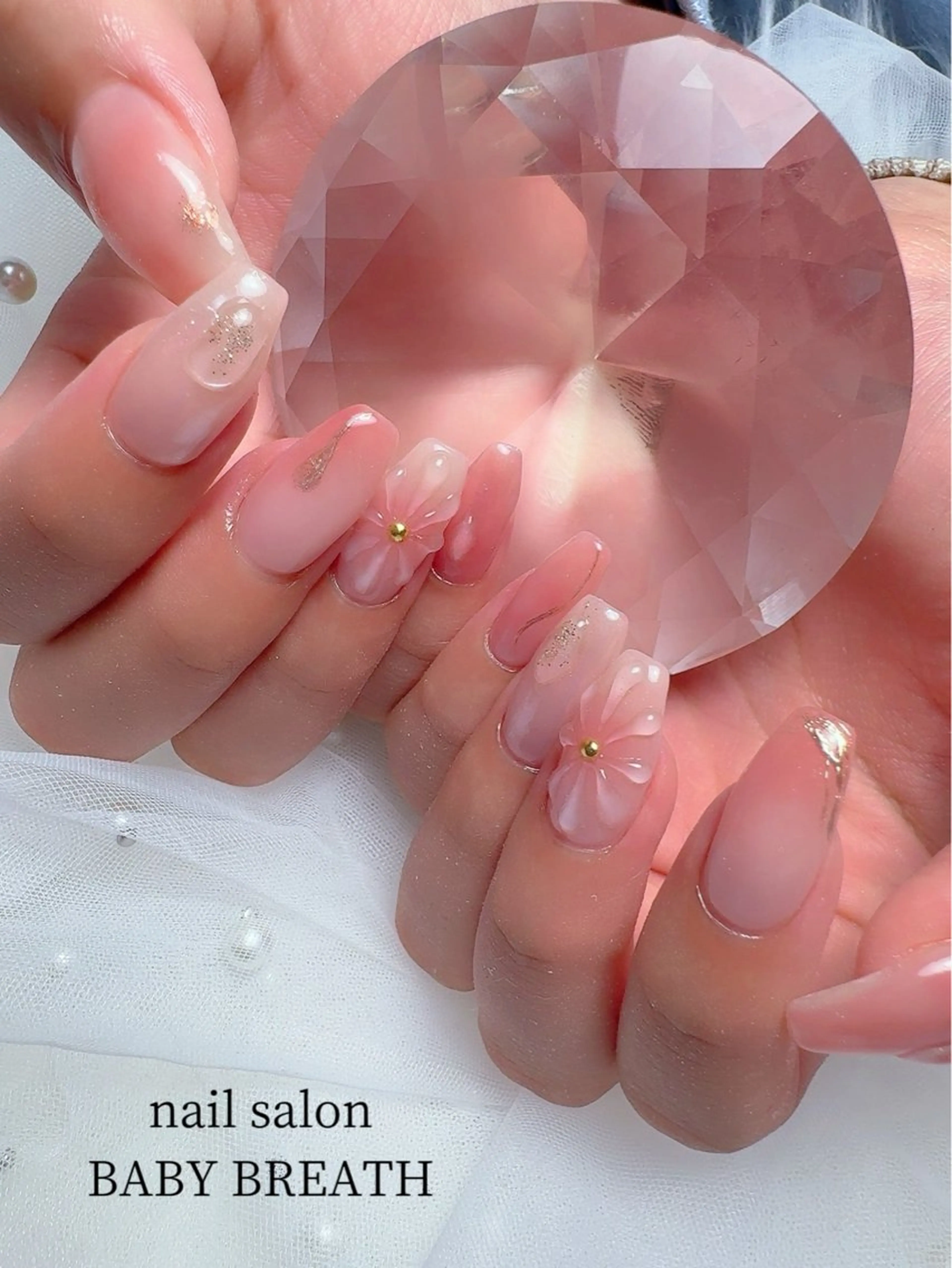 ネイル アートネイル フラッシュネイル フットネイル グラデーション ラメ(グリッター) ハンドネイル BABY  BREATH所属・y natsumiのネイルデザイン