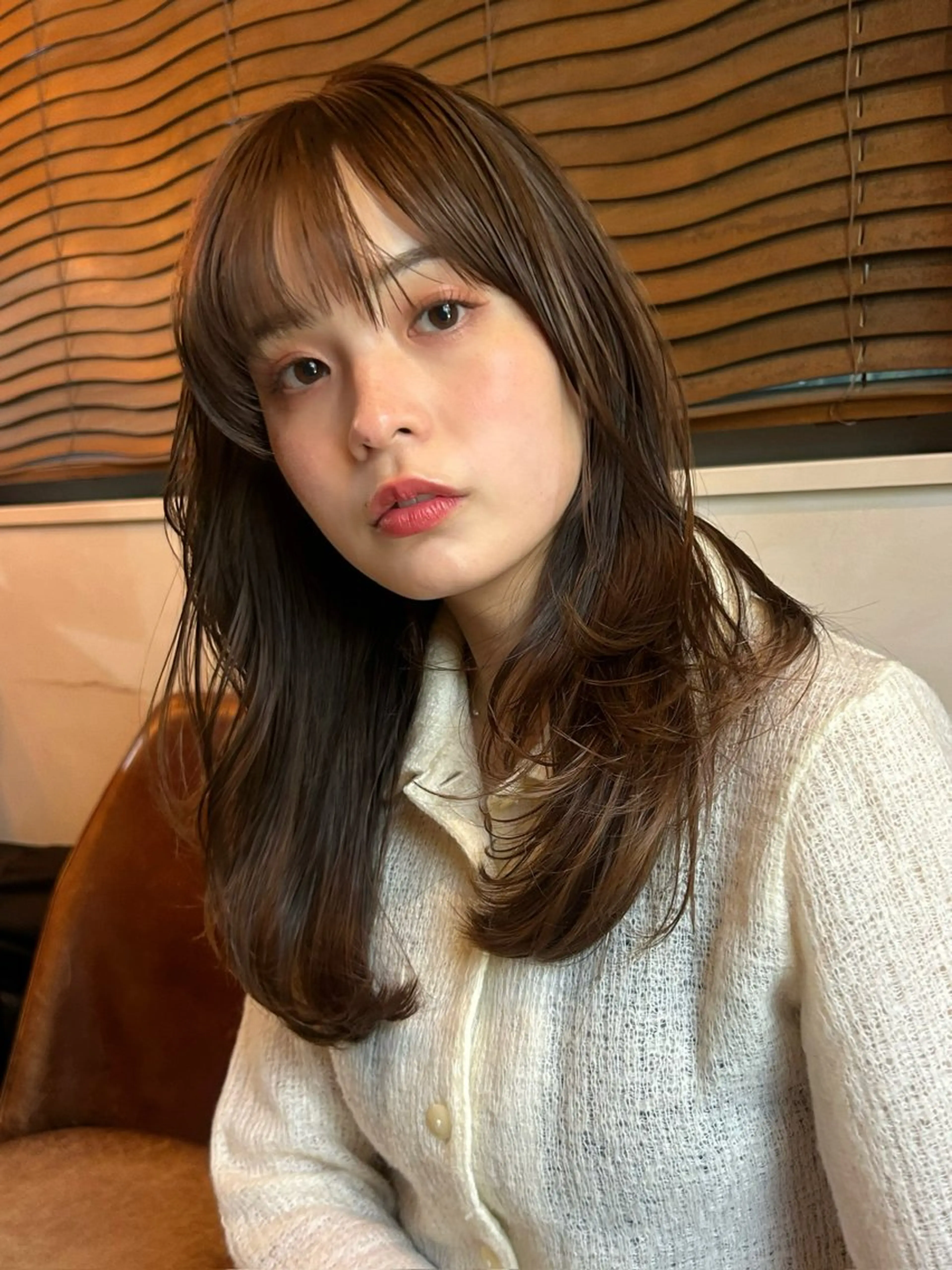 セミロング カラー パーマ カット ヘアカラー レイヤー/透明感/ ブリーチなし/わかなのヘアスタイル