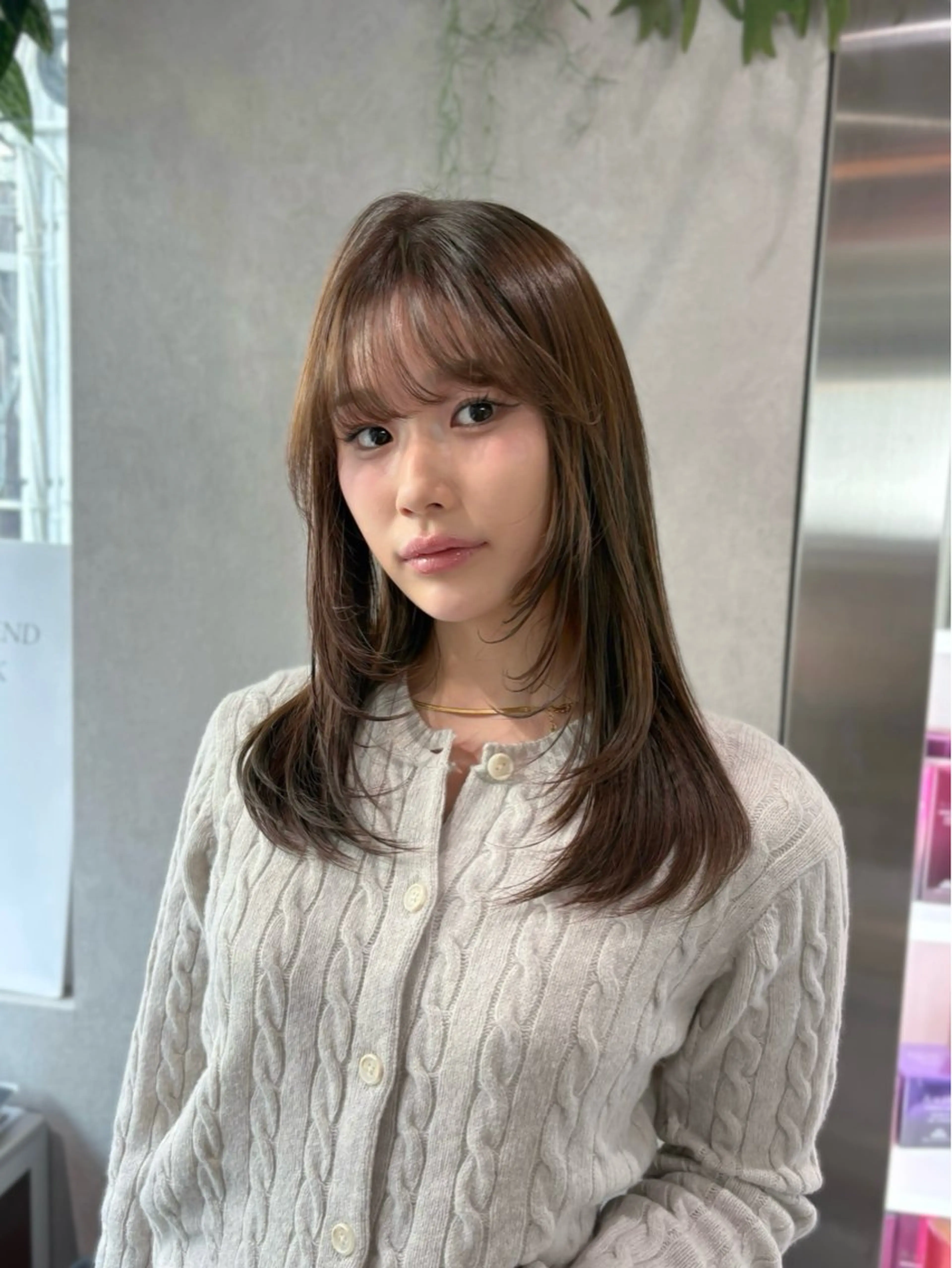 セミロング カラー ベージュカラー ヘーゼル ヘアカラー 艶ハイトーン/ 輝保🤍✨のヘアスタイル