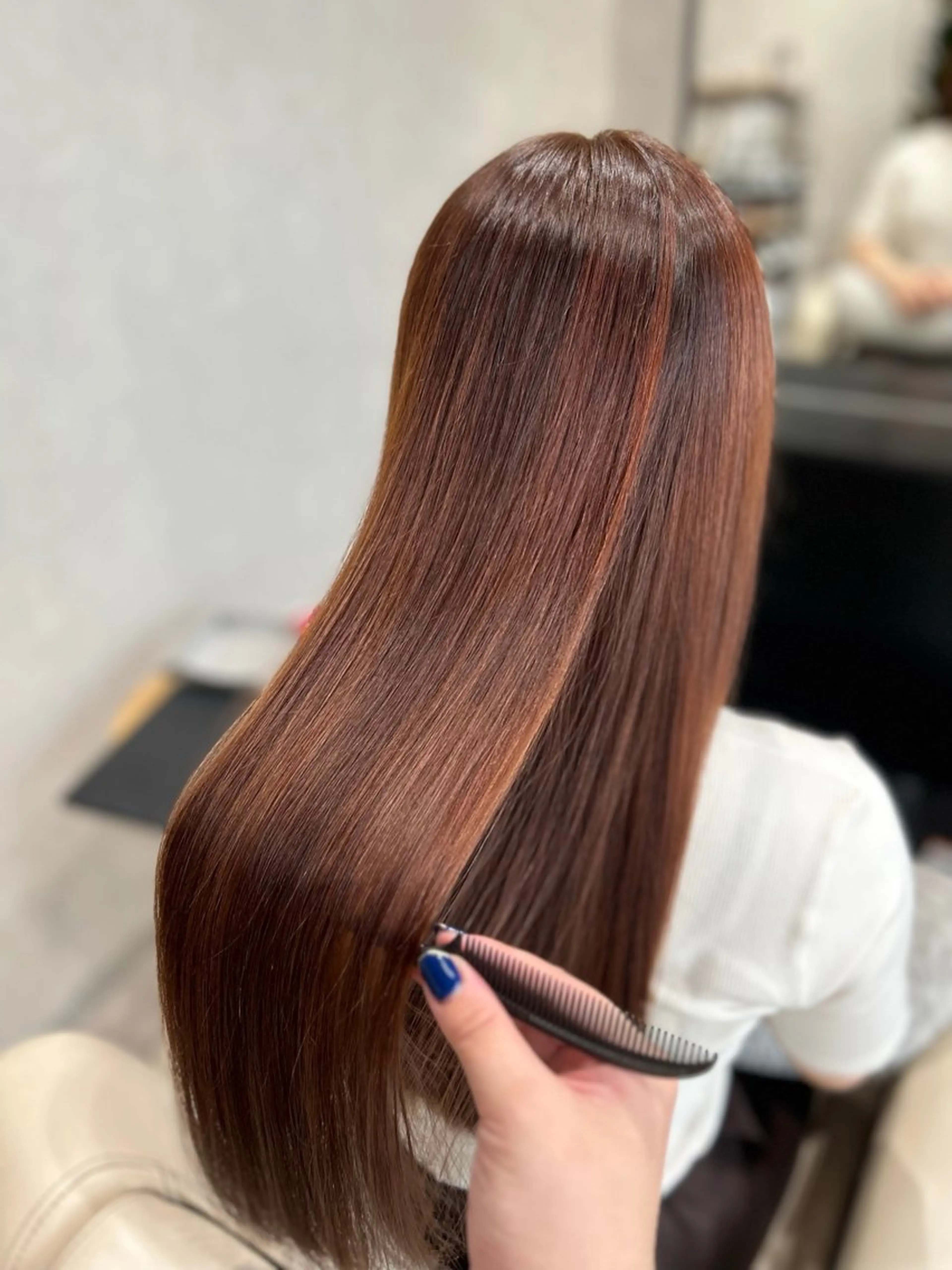 ロング オレンジブラウン 髪質改善 トリートメント カット ヘアカラー トリートメント Mintleaf🌿 akihoのヘアスタイル