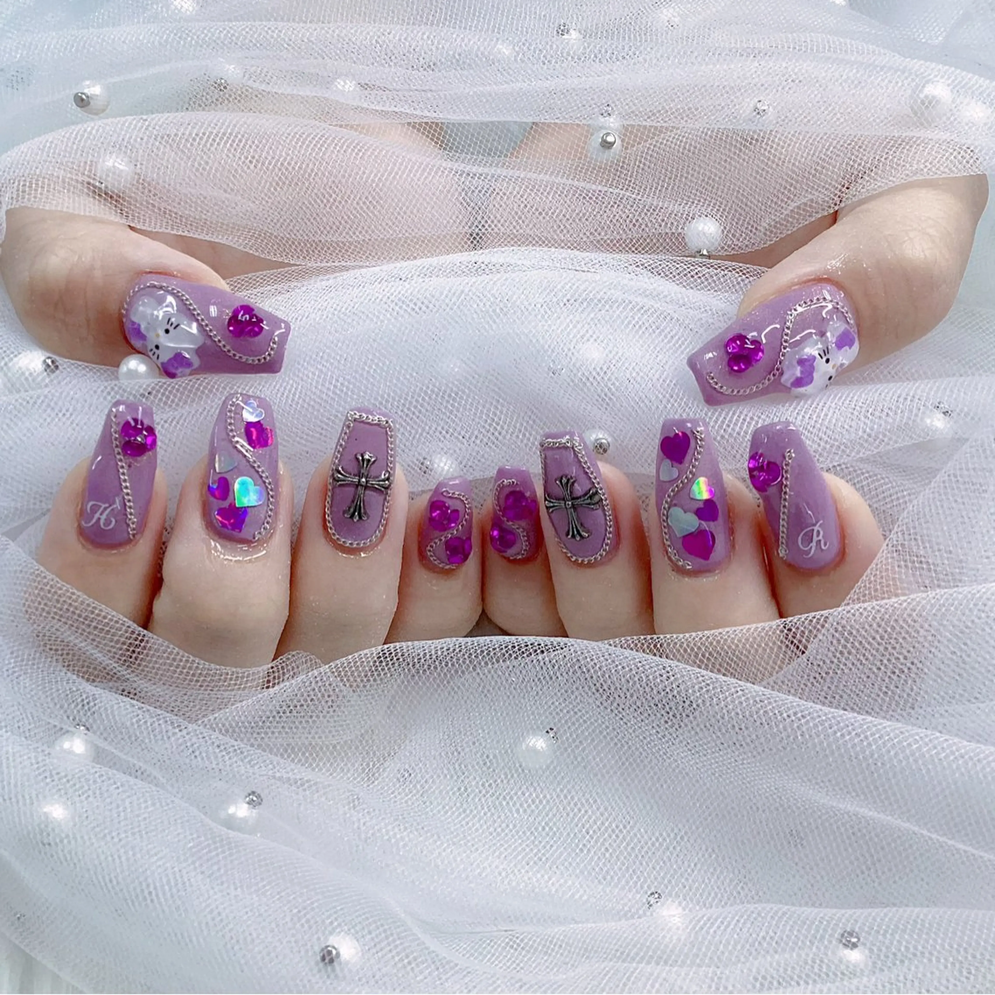 ネイル パーツ全部¥110 サロンミミのネイルデザイン