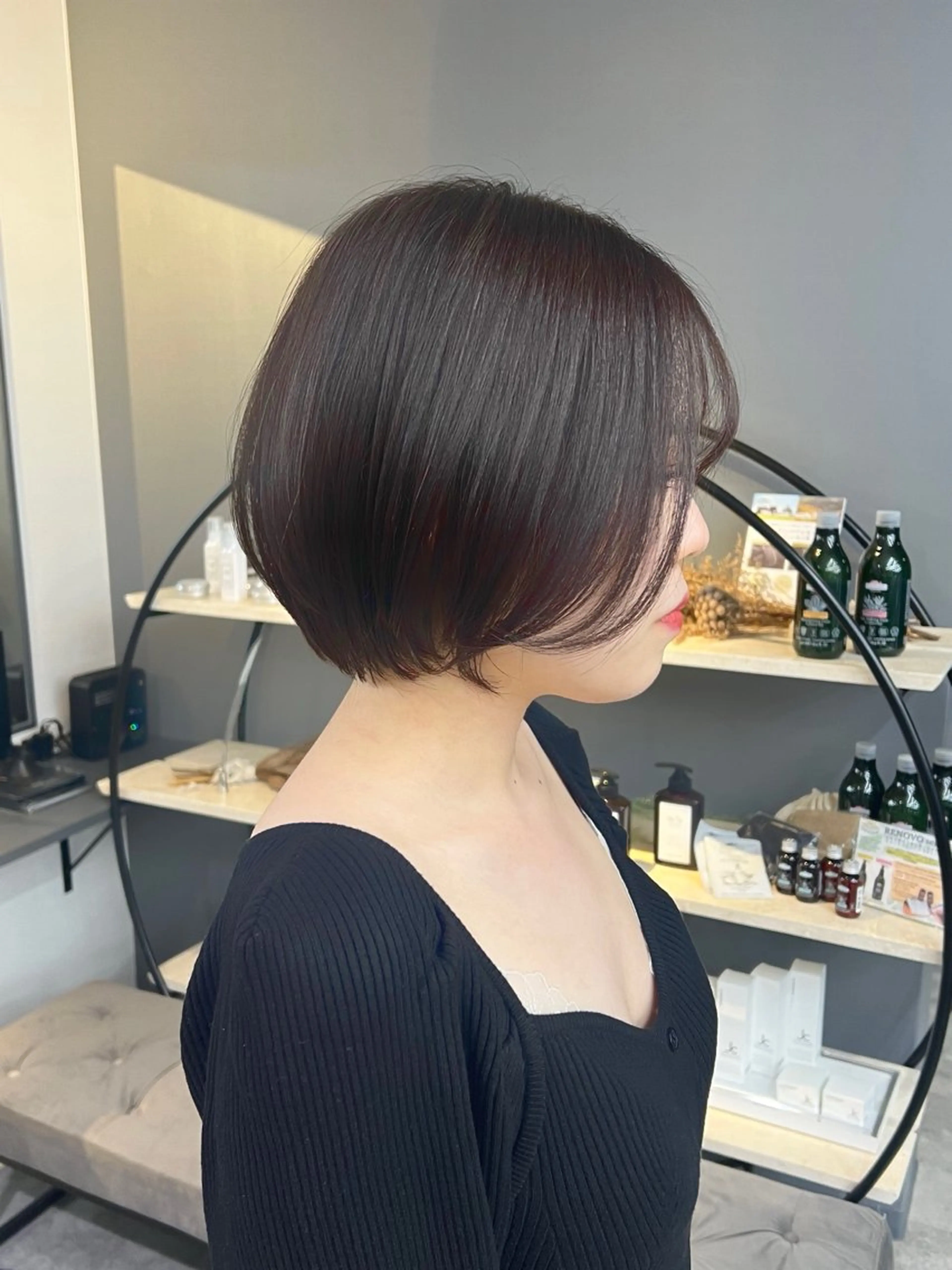 ショート ショートボブ 丸みショート ボブ ショートヘア 重里 瑠花のヘアスタイル