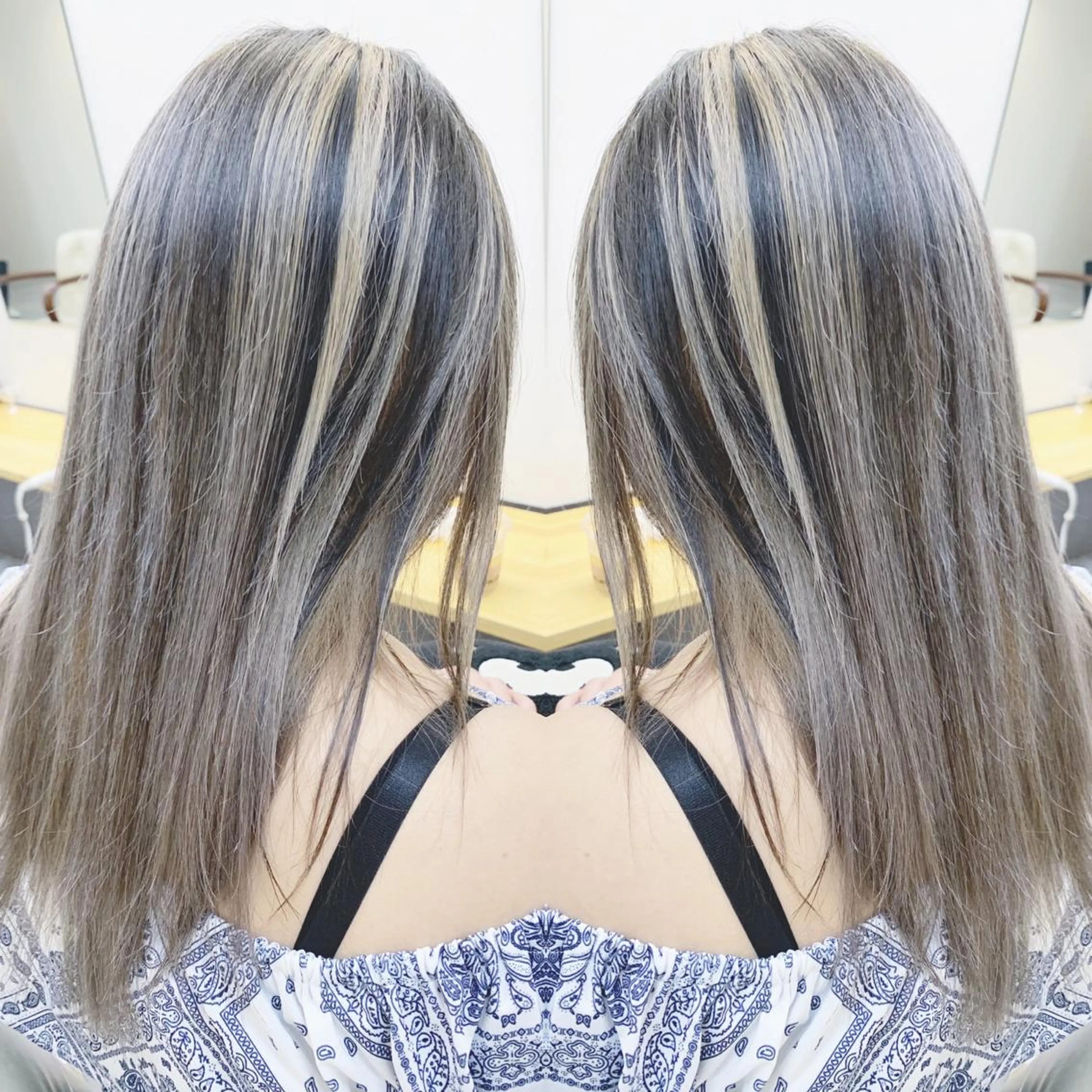 セミロング ハイライト H所属・H (エイチ) 烏丸御池店のヘアスタイル