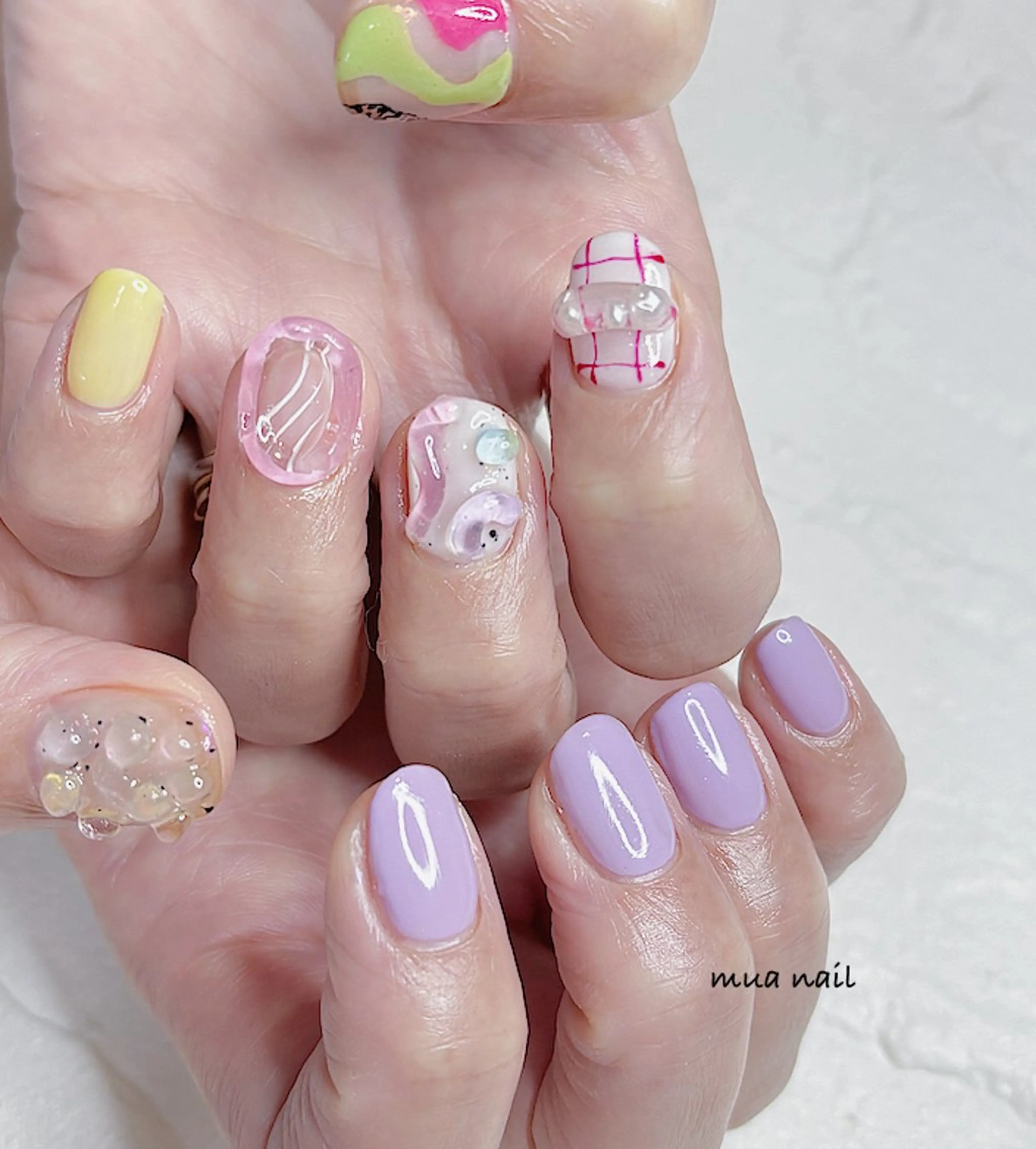 ネイル ブルー ハンドネイル mua nail mikiのネイルデザイン