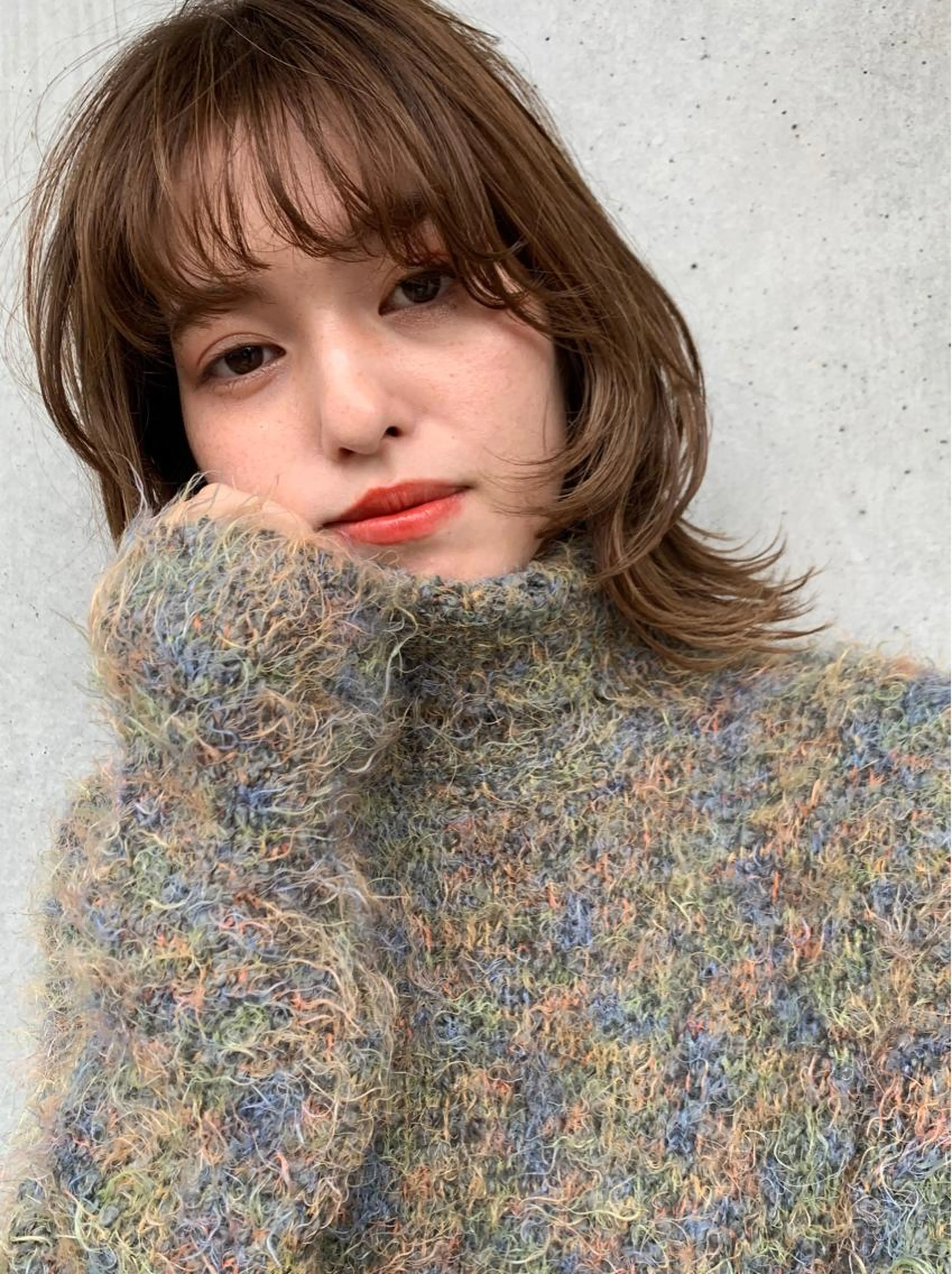 🔶前髪カット+透明感カラー+ケアトリートメントの写真