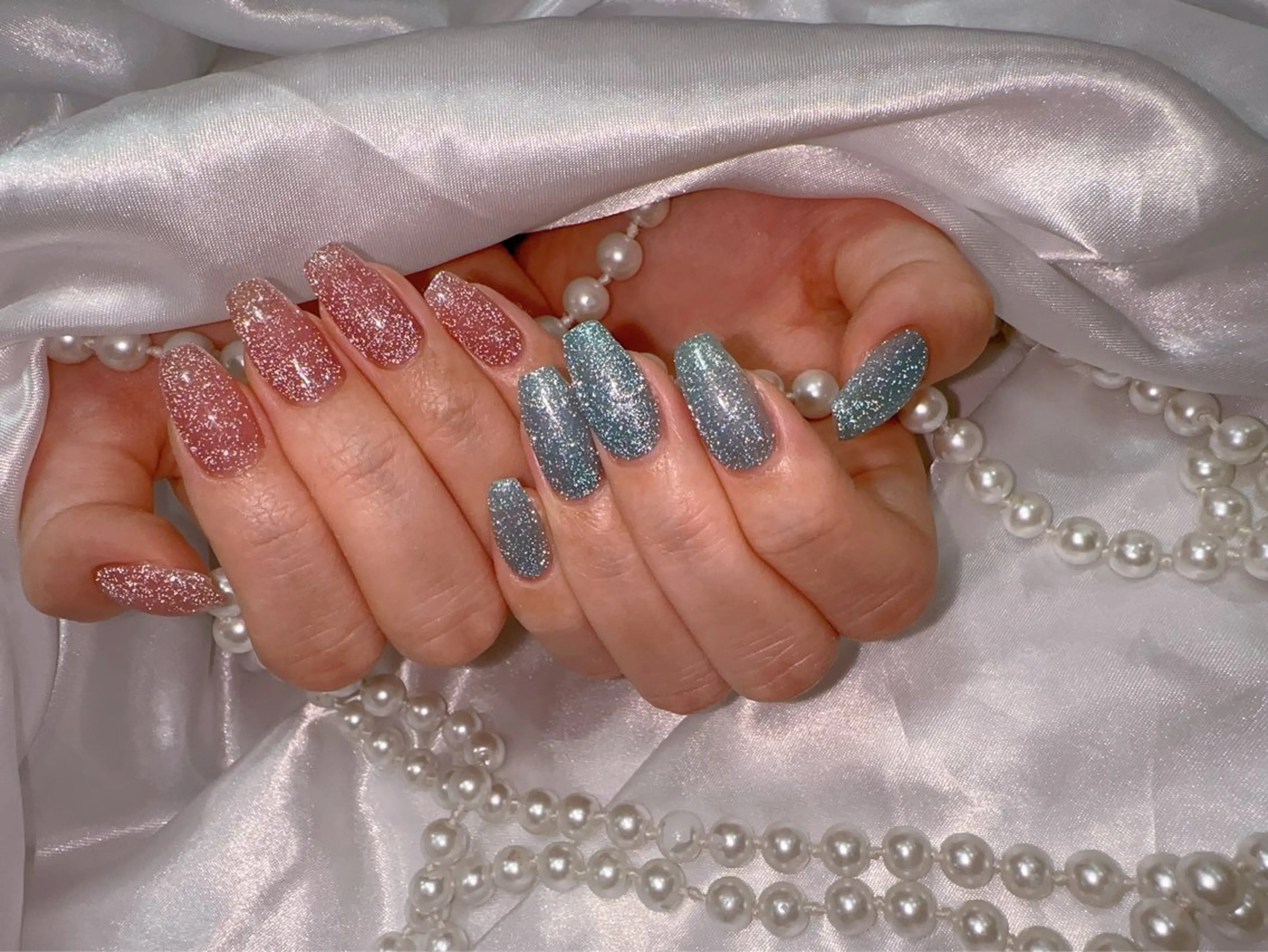 ネイル アートネイル フラッシュネイル フレンチネイル ジェルネイル ガラスフレンチ ハンドネイル You&Me Miyuのネイルデザイン