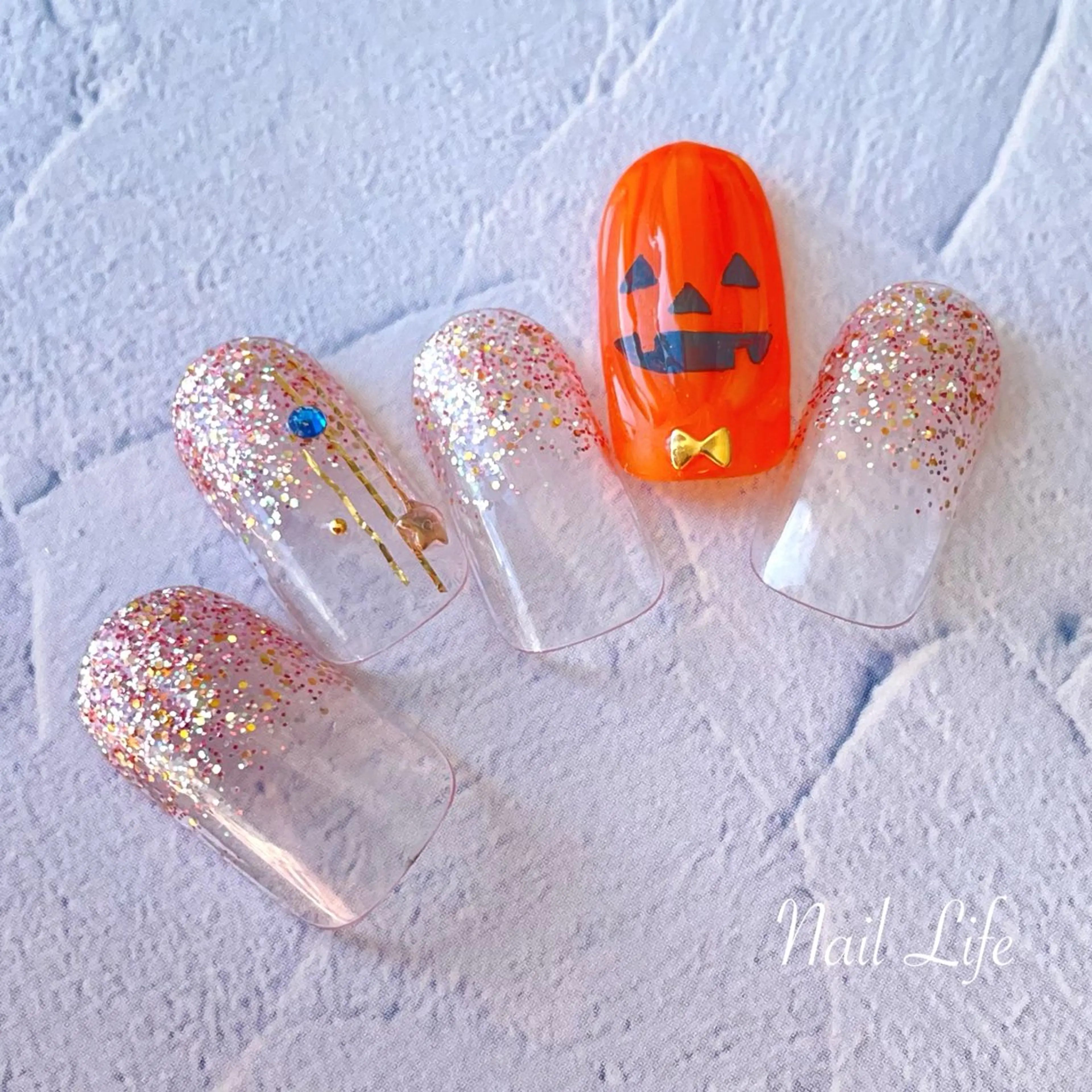 ネイル ハロウィン ぷっくりネイル 大嶋 めぐみのネイルデザイン