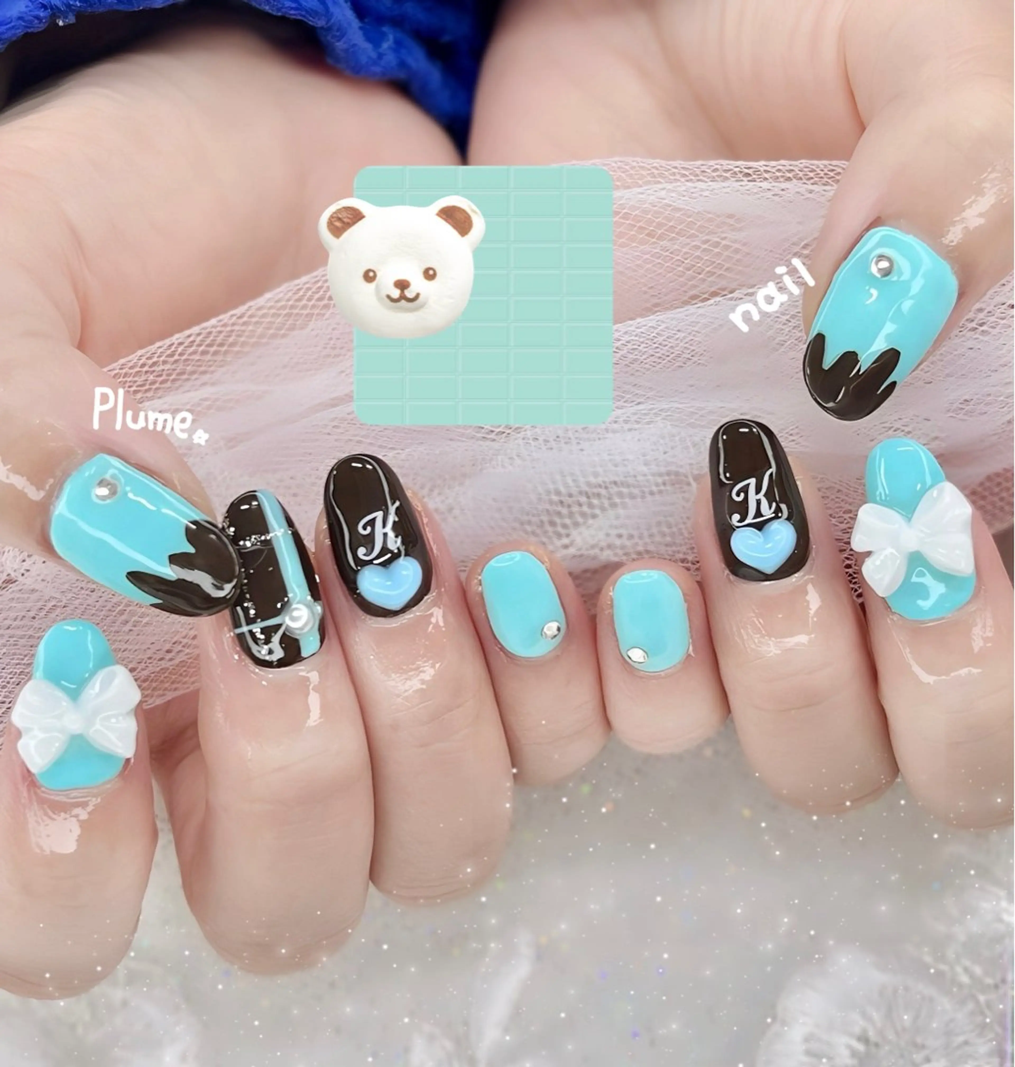 ネイル 韓国ネイル バレンタイン plume nail ☆韓国ネイルのネイルデザイン