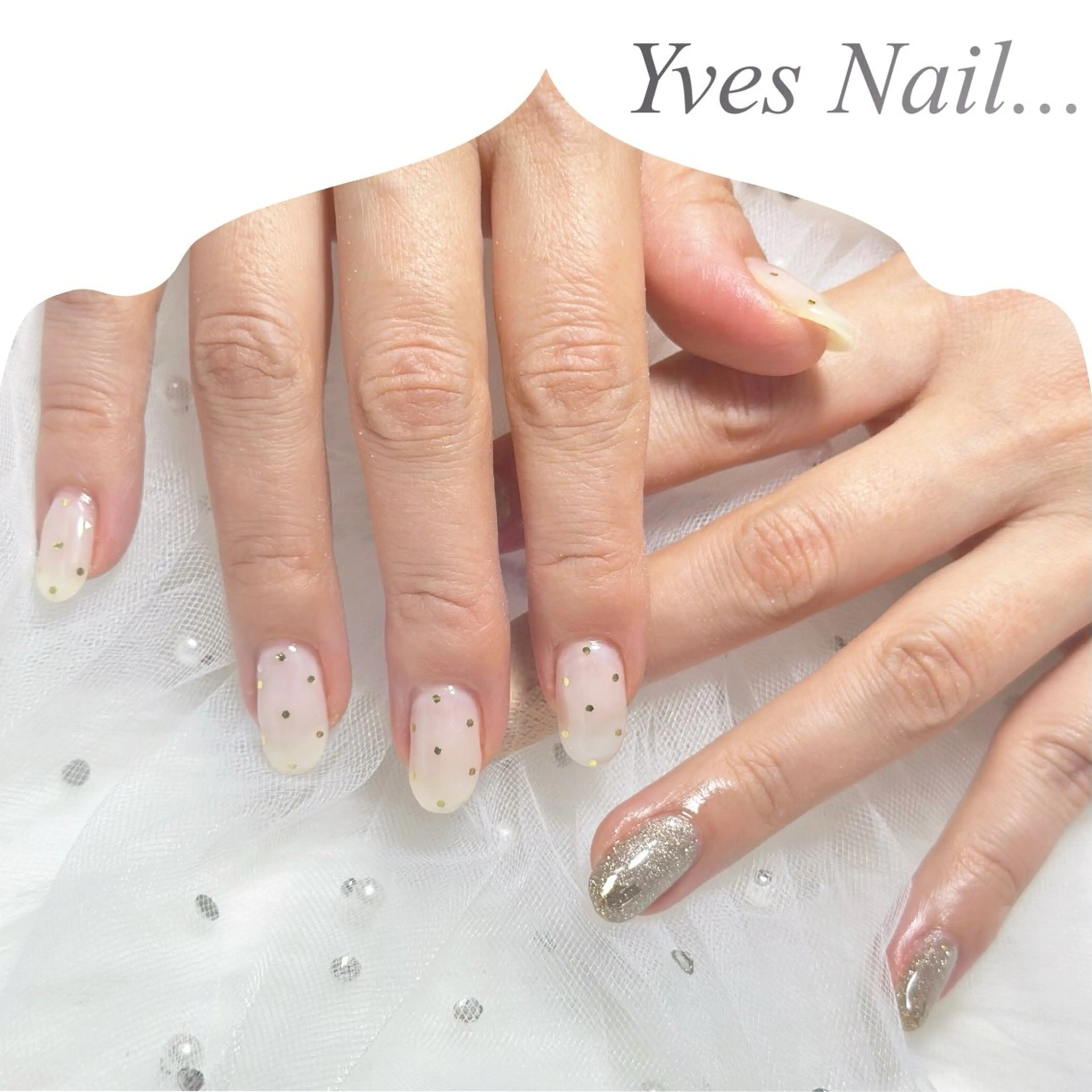 ネイル クリアネイル マグネットネイル ホワイト ハンドネイル kanno yのネイルデザイン