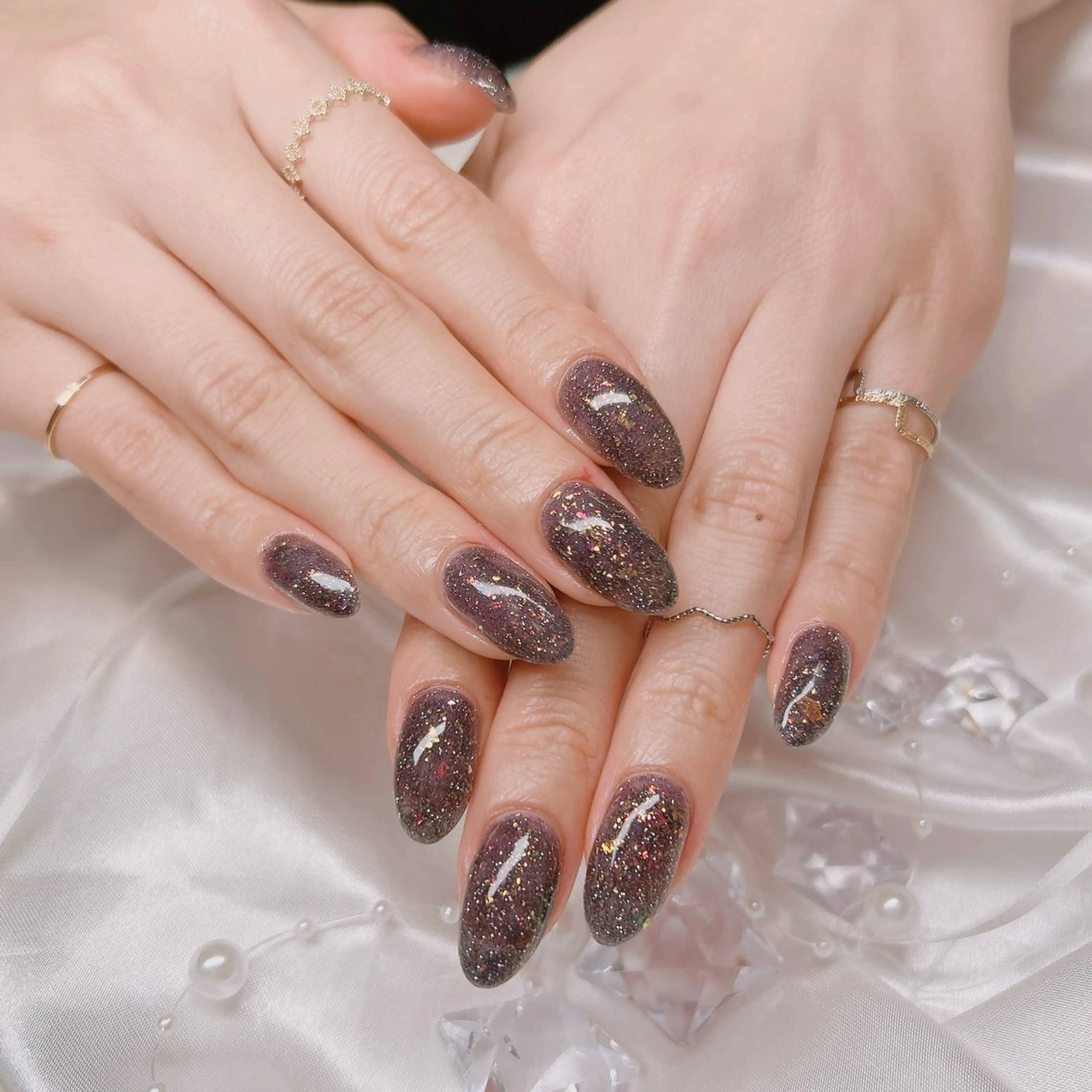 ネイル フラッシュネイル キラキラネイル ハンドネイル junna のぞいてねのネイルデザイン