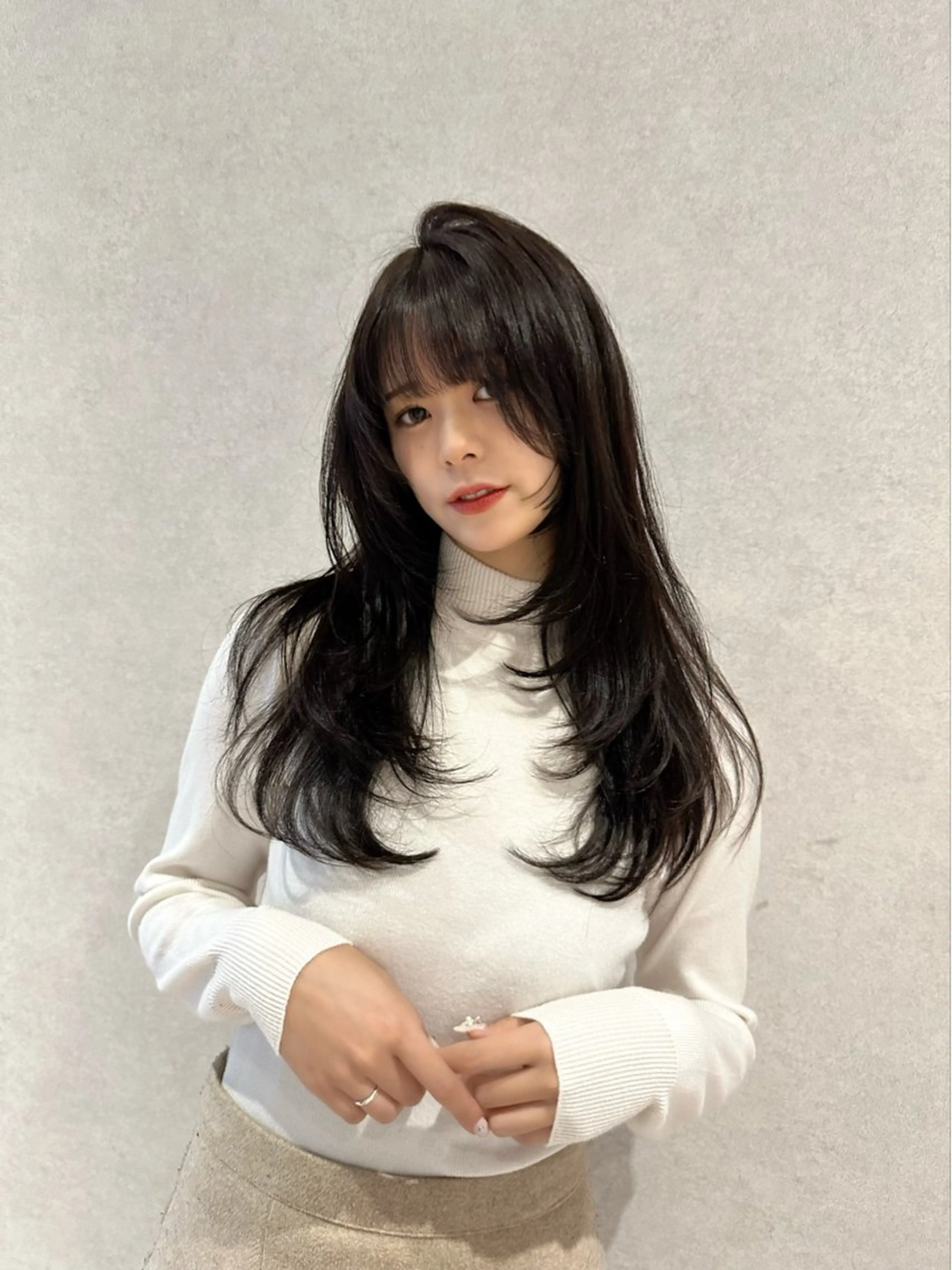 ロング カット ヘアカラー 縮毛矯正 トリートメント レイヤー/ハッシュ 渋谷/サッタのヘアスタイル