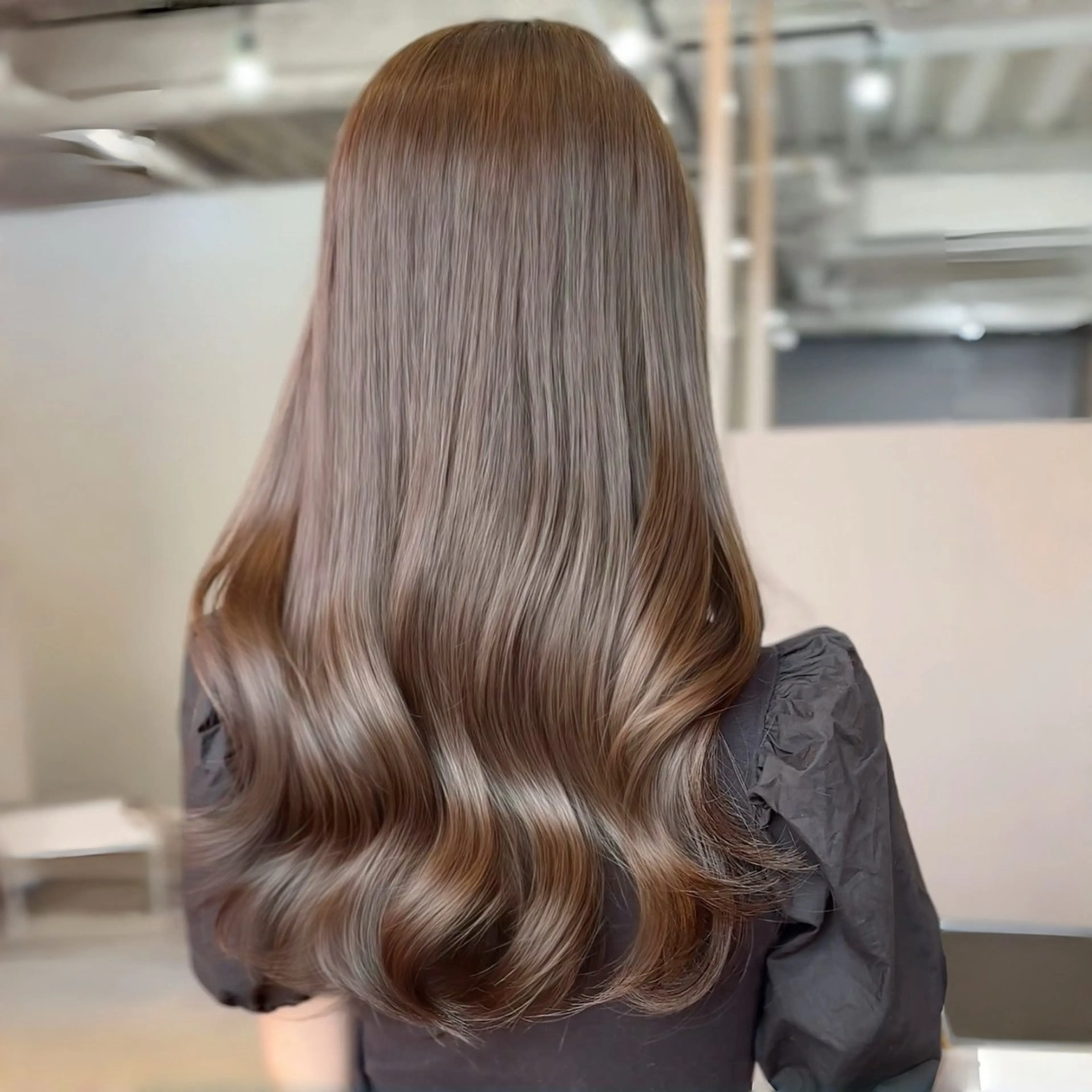 ロング 顔まわりレイヤー 髪質改善 韓国風ヘア レイヤーカット トリートメント カット ヘアカラー トリートメント 水口 妃奈　神戸/三宮のヘアスタイル