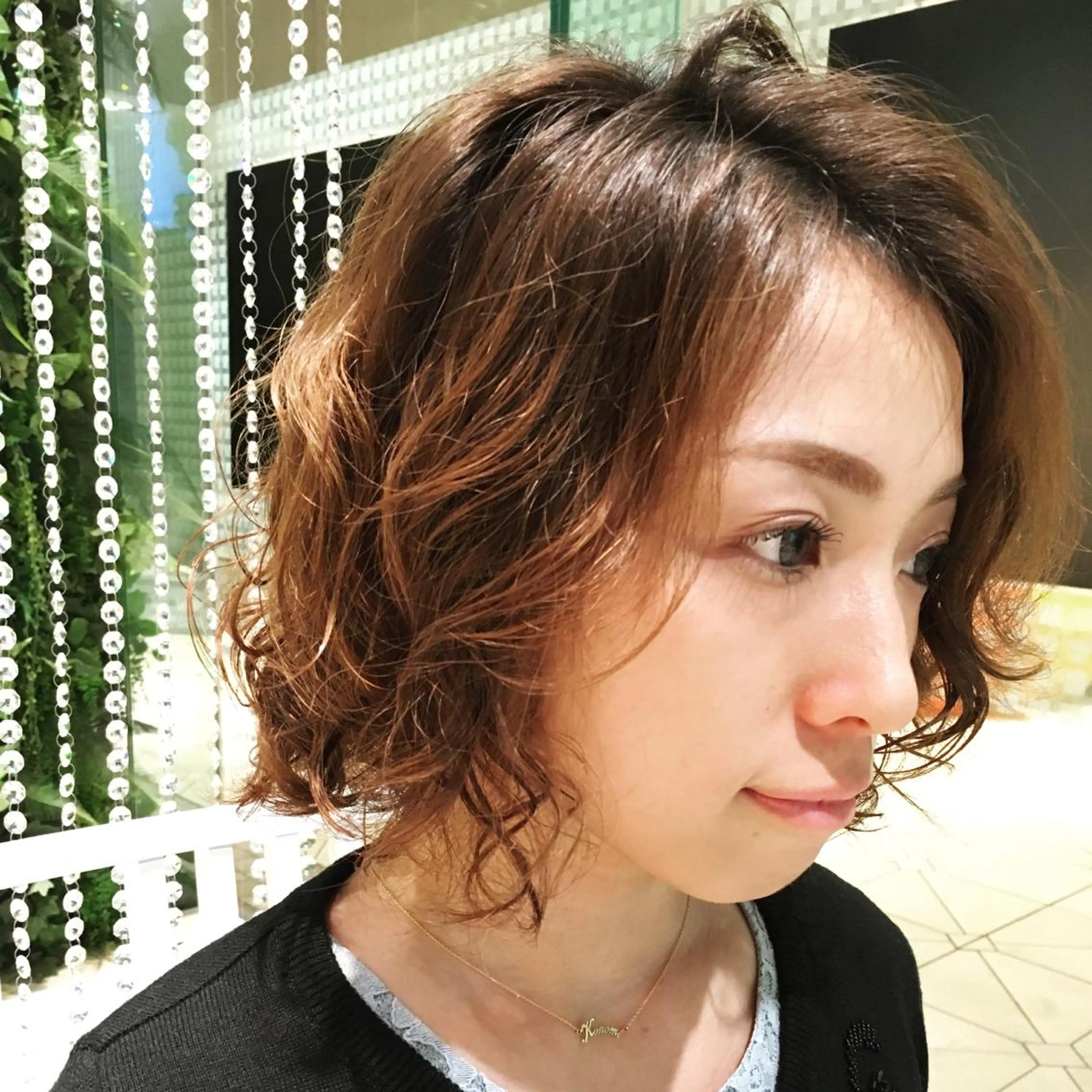 ミディアム パーマ 深堀 洋介のヘアスタイル
