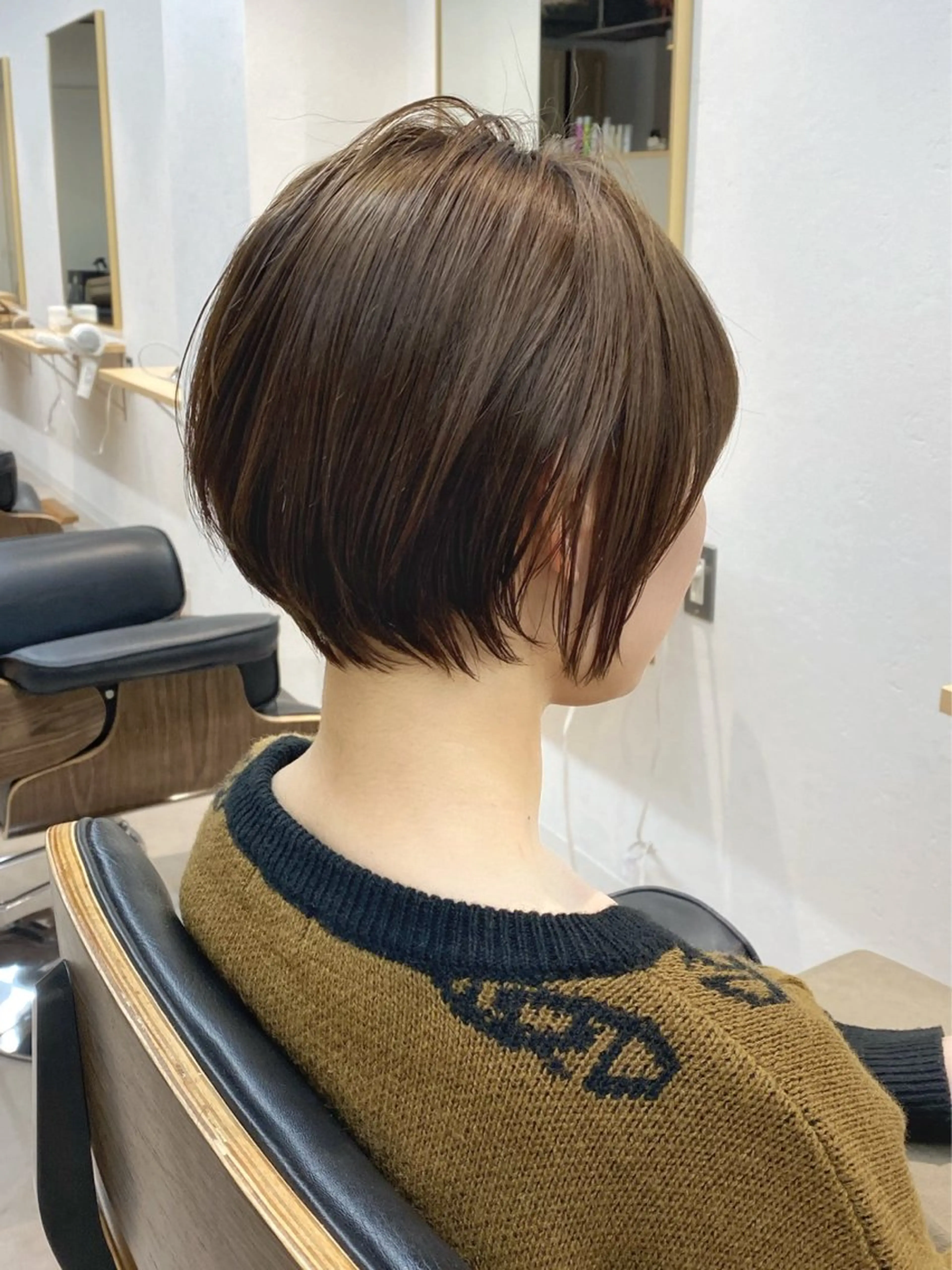 ショート カラー ショートボブ 丸みショート ボブ ショートヘア カット ヘアカラー トリートメント 当日予約🆗ショート /ハイライト/松本のヘアスタイル