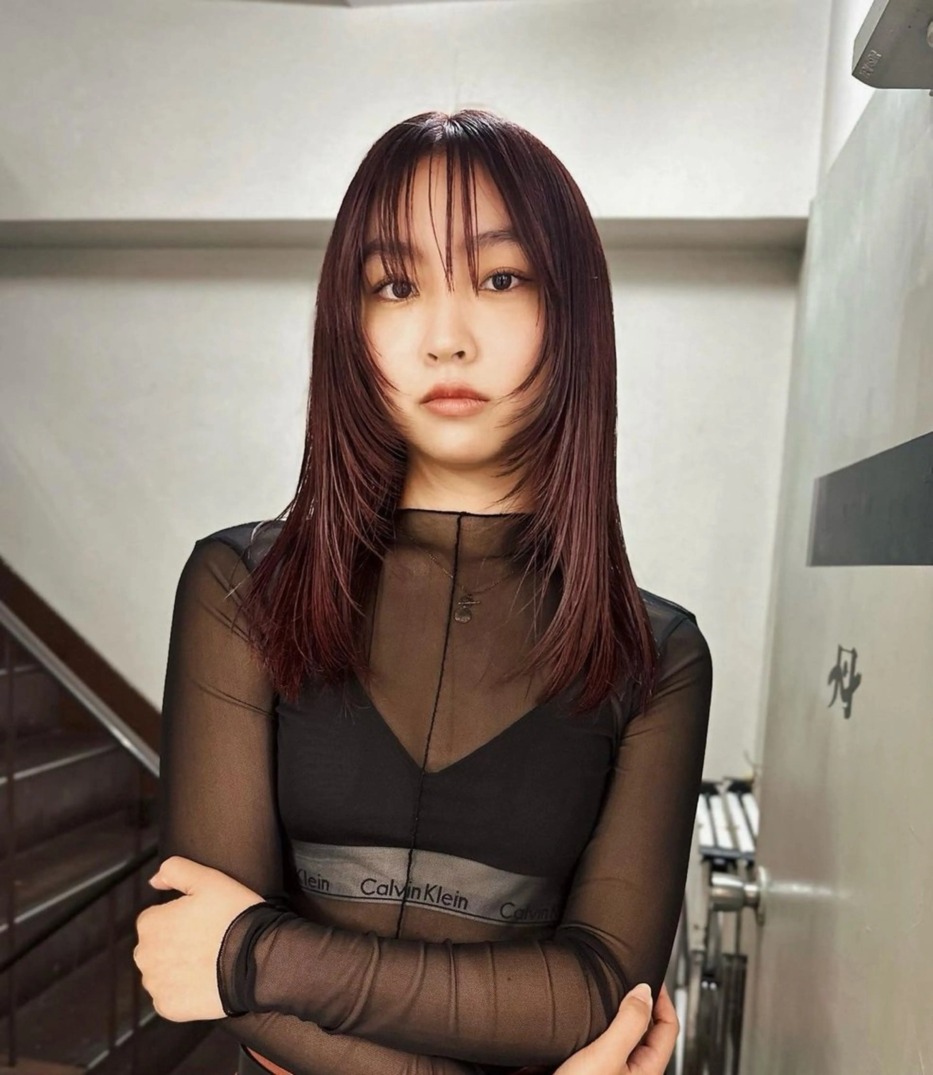 ロング カラー オト/レイヤー/ Wカラー/メンズのヘアスタイル