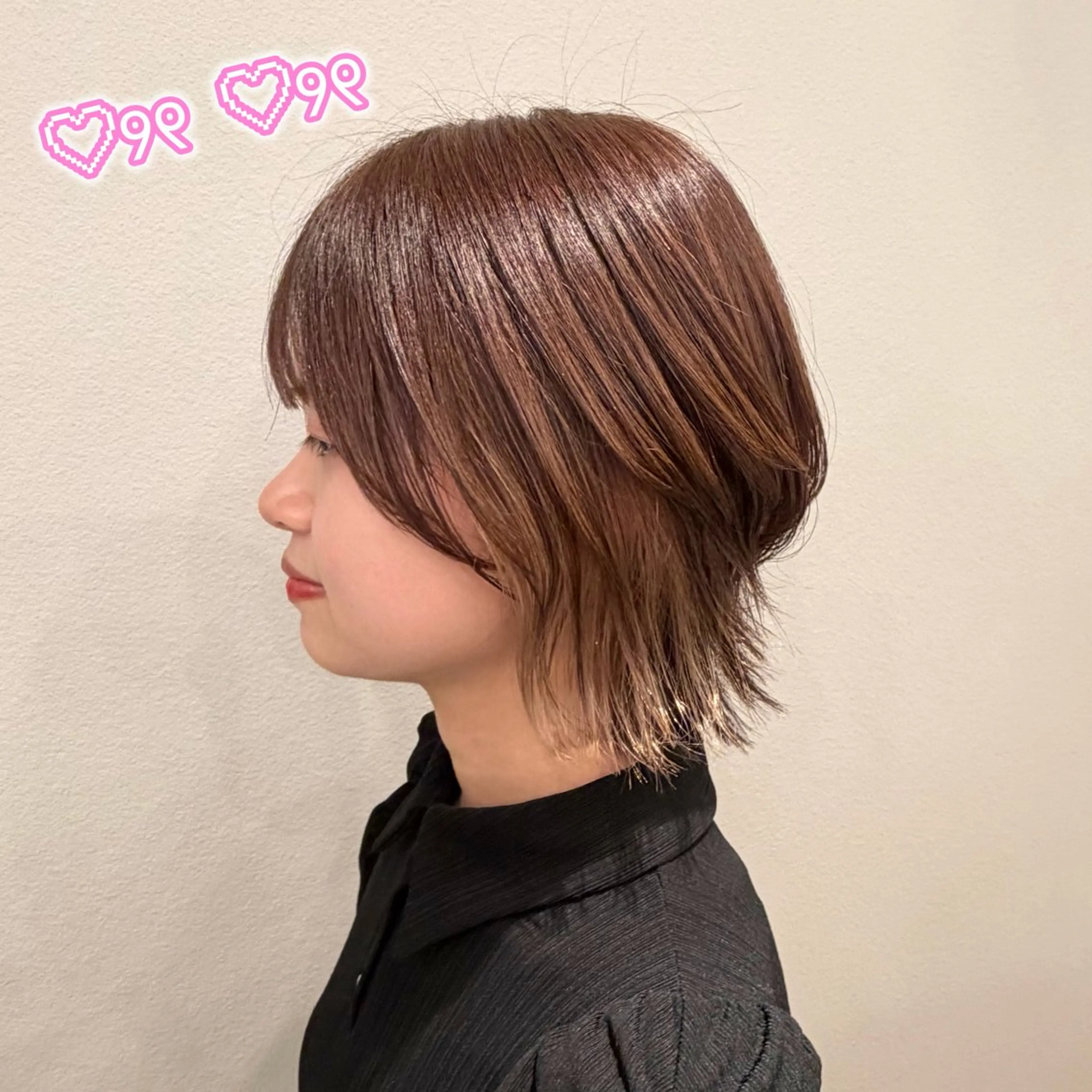 カラー ブリーチ グレージュ ミルクティーグレージュ カット ヘアカラー 顔周り/暖色 /ヘアメ/あつはのヘアスタイル