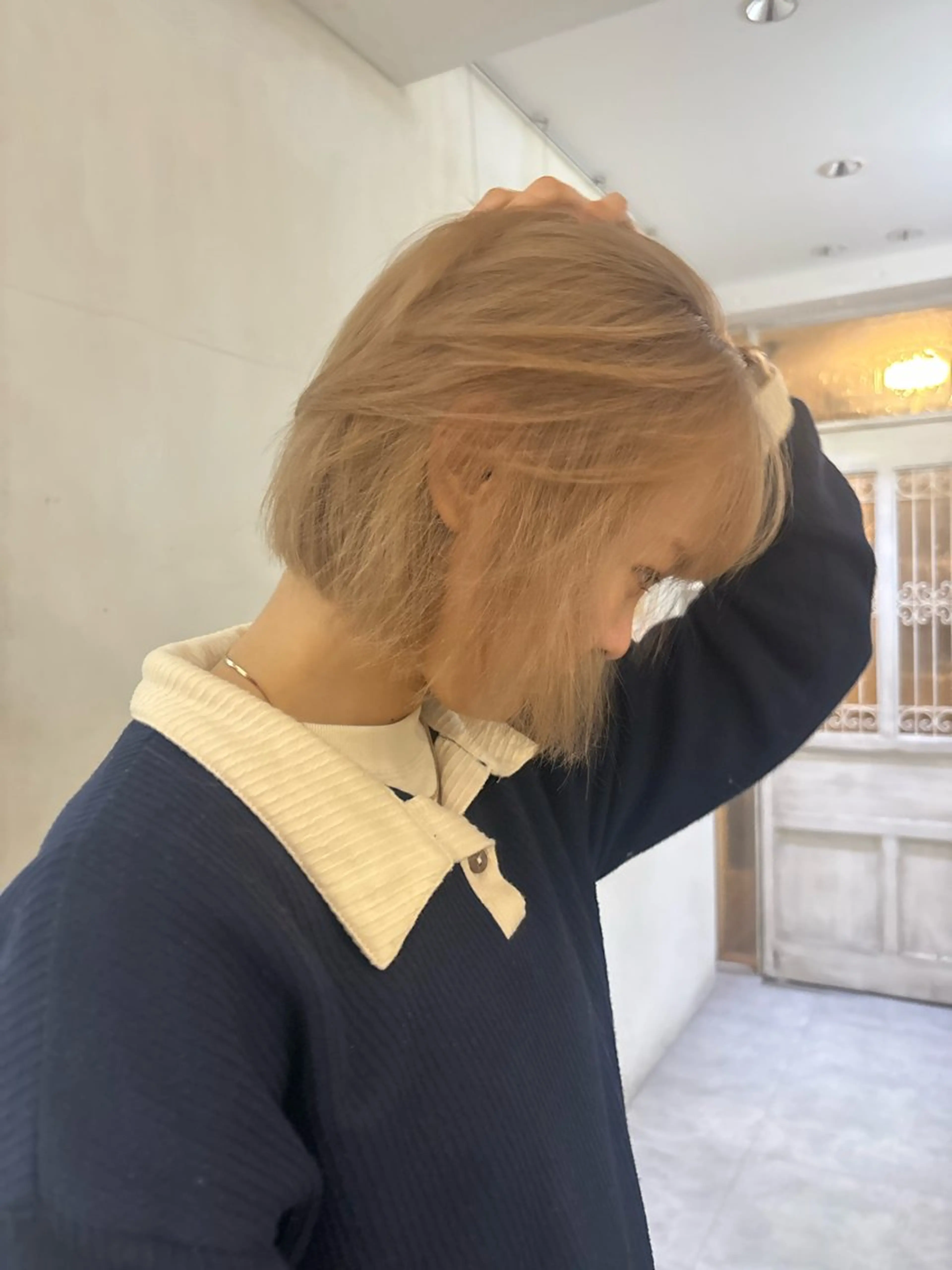 ショート カラー ベージュカラー ブリーチ ピンクカラー ピンクベージュ ホワイトベージュ MINX【青山店】所属・asuka/似合わせ /レイヤー/暖色のヘアスタイル