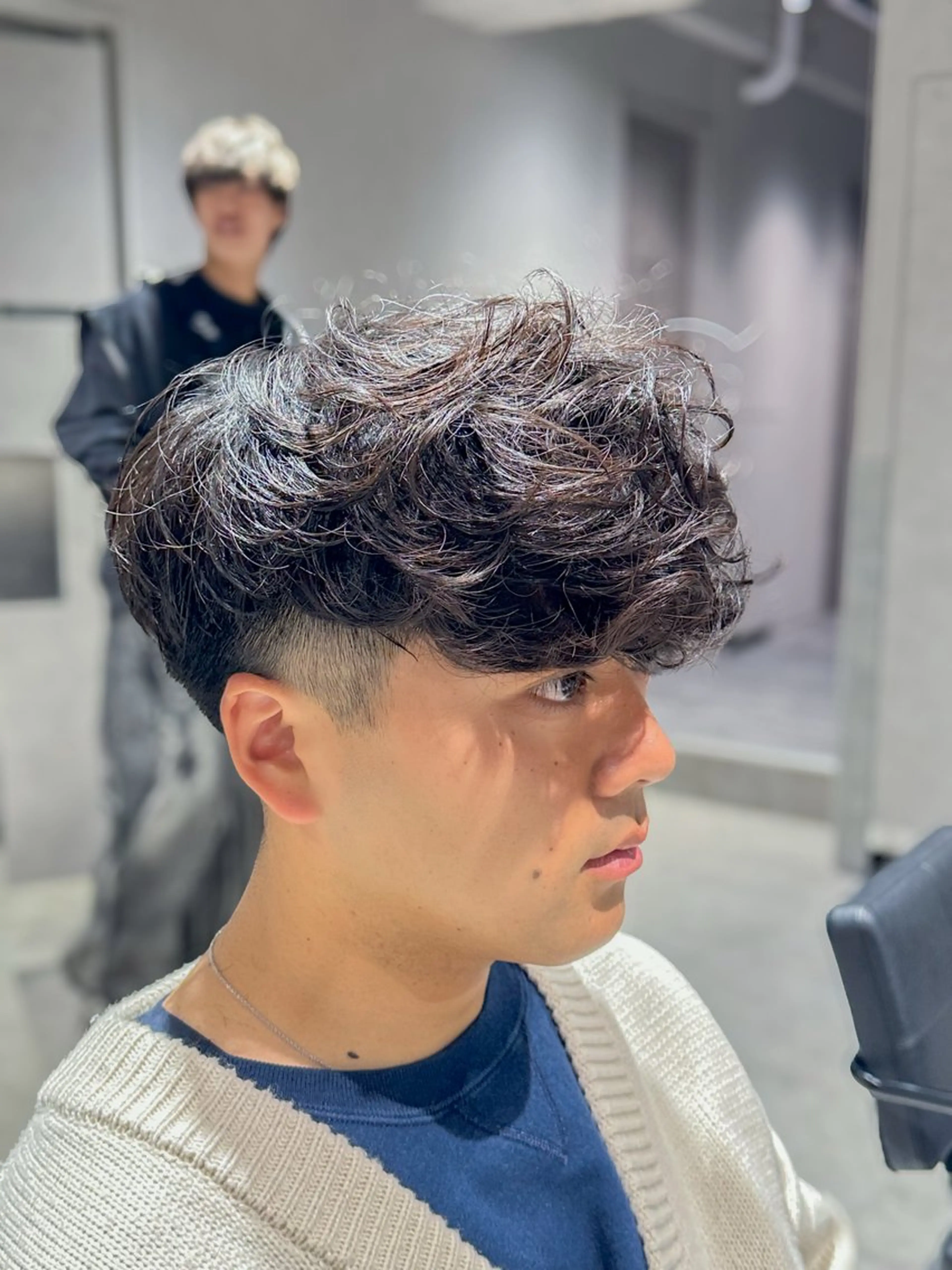 ショート パーマ メンズ スペインカール カット パーマ トリートメント フェザーパーマ職人 🪶ryosukeのヘアスタイル