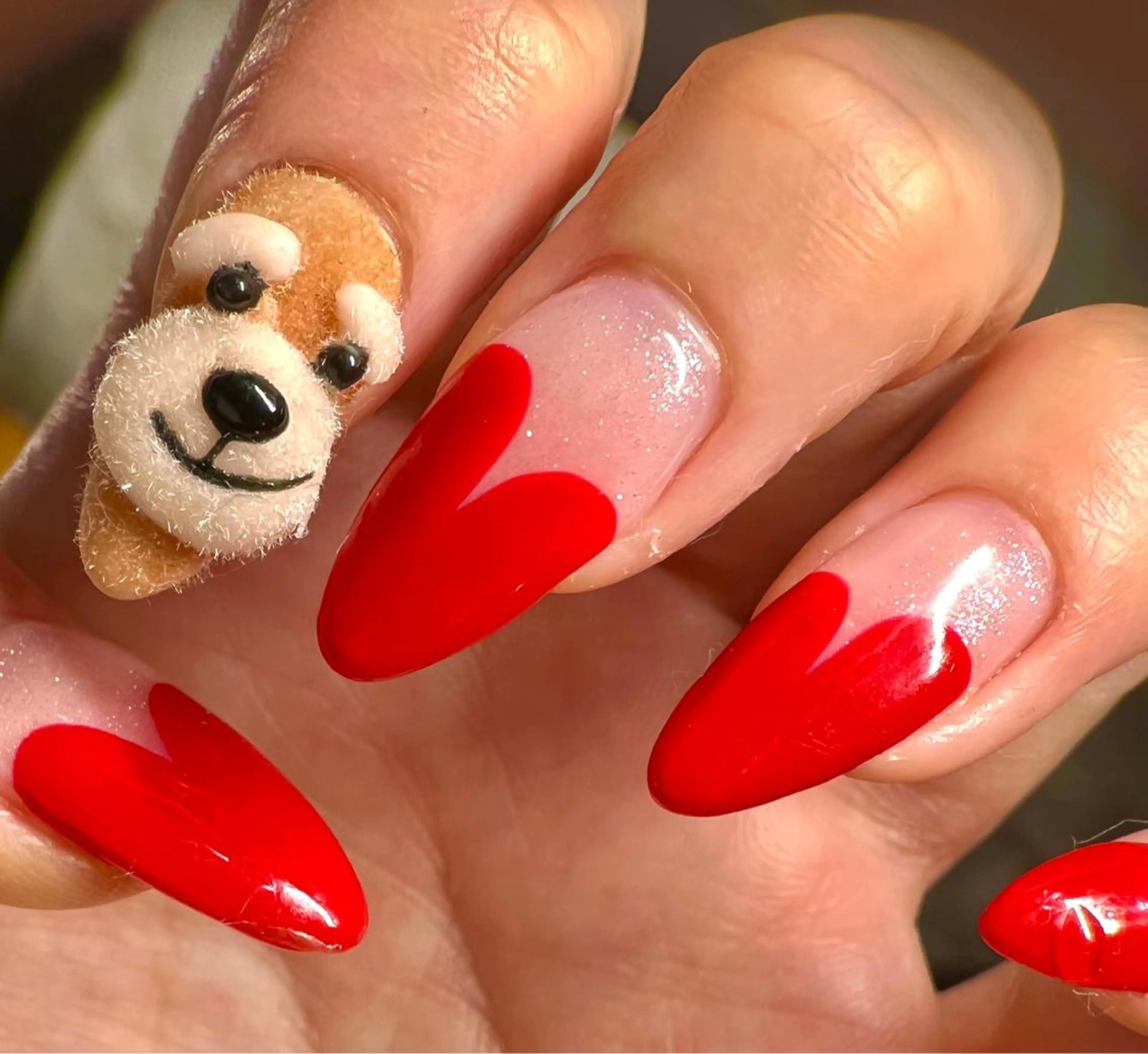 ネイル フレンチネイル ハート aime 中崎町のネイルデザイン