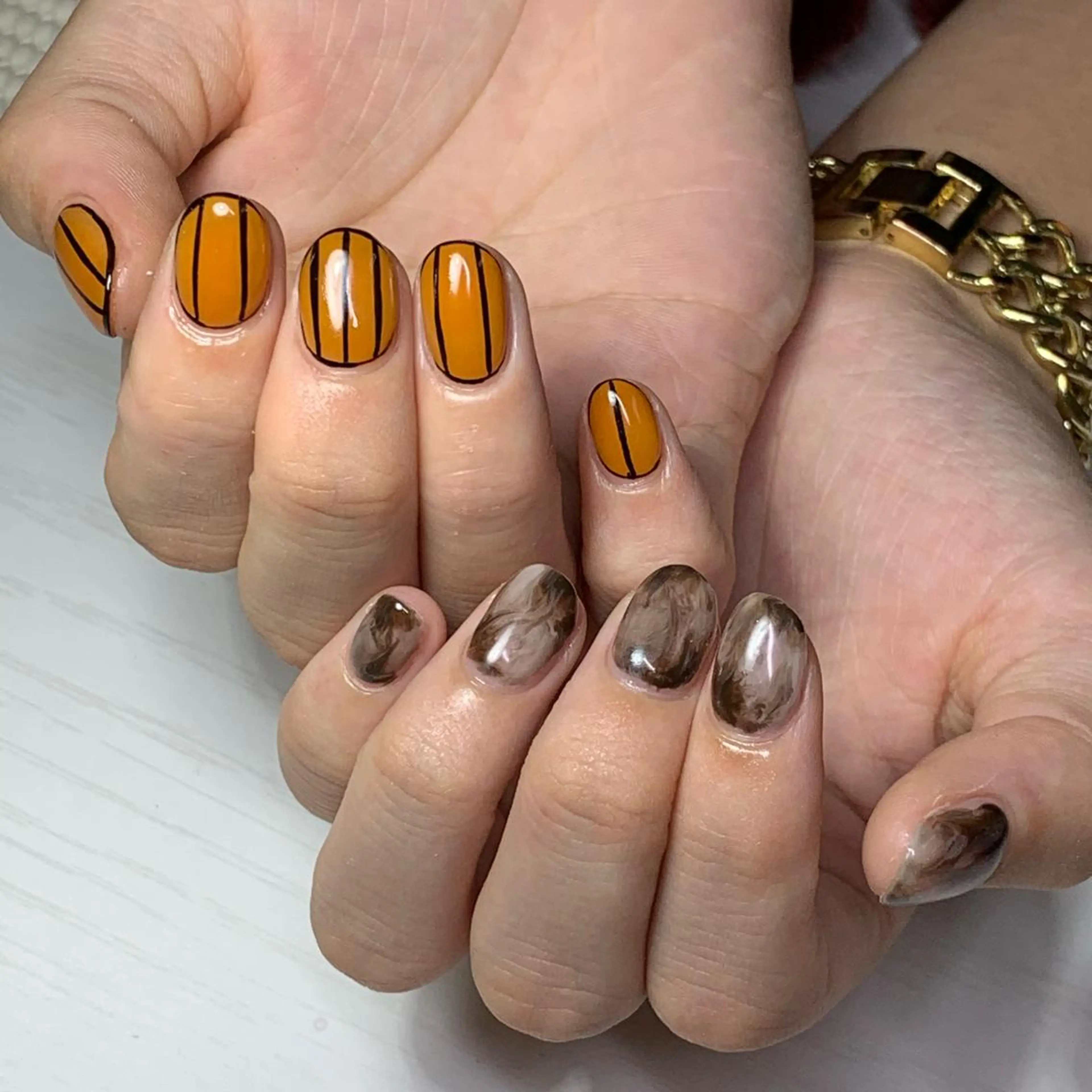 ネイル ハンドネイル καρδιά -ｶﾙﾃﾞｨｱ-のネイルデザイン