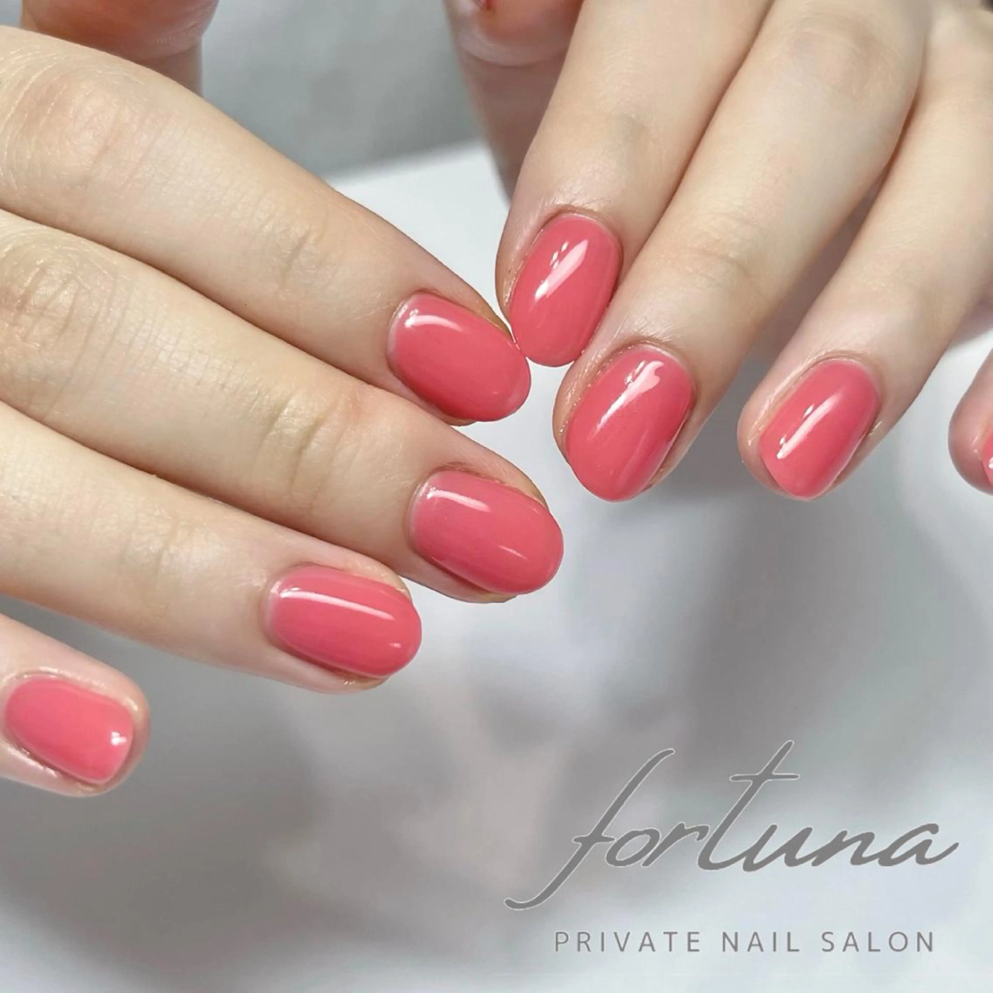 ネイル ワンカラーネイル ピンク ハンドネイル fortuna 武藤裕美のネイルデザイン