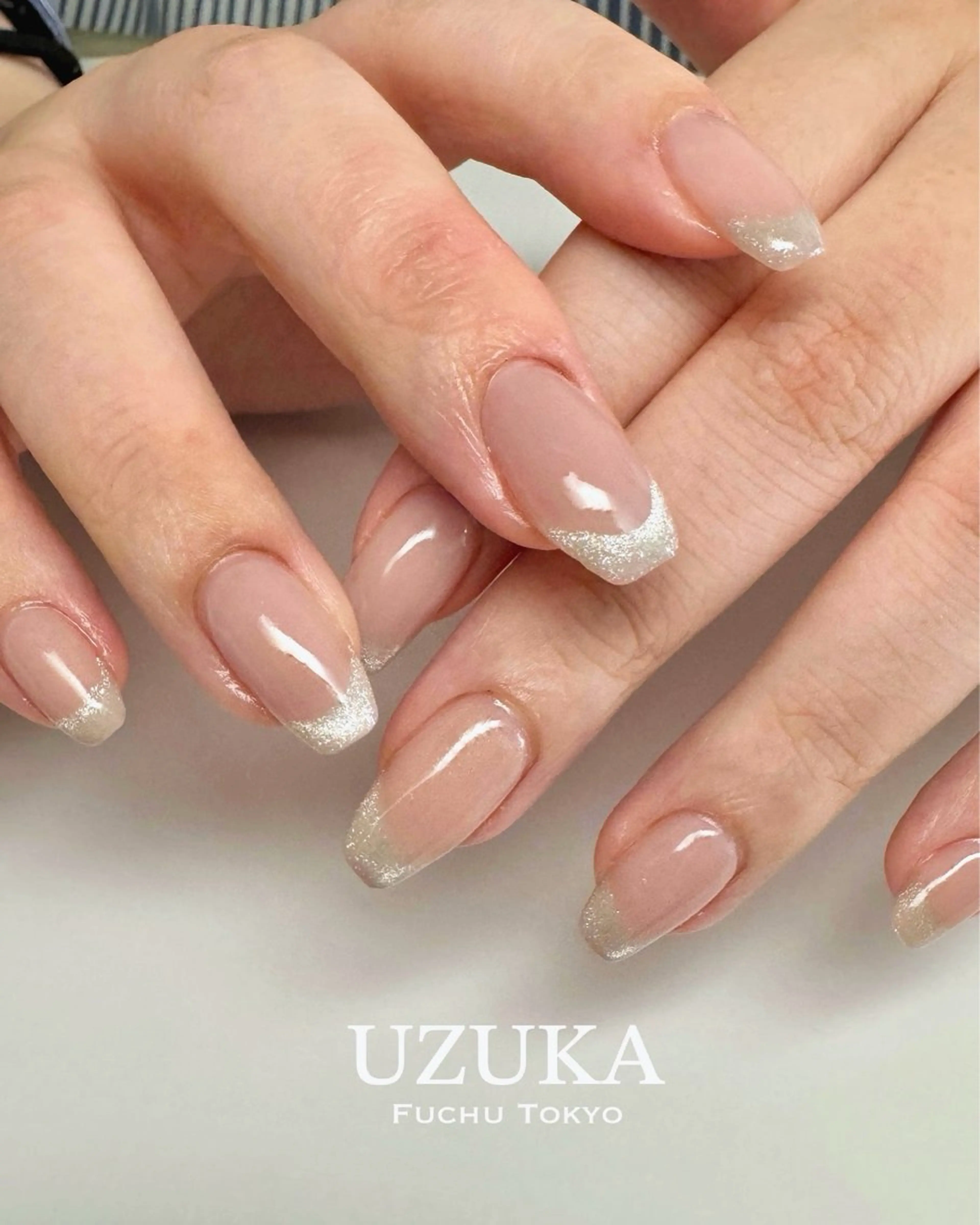 ネイル フレンチネイル マグネットネイル マグネットフレンチ 冬ネイル 【 enn 】 Uzuka Yukaのネイルデザイン