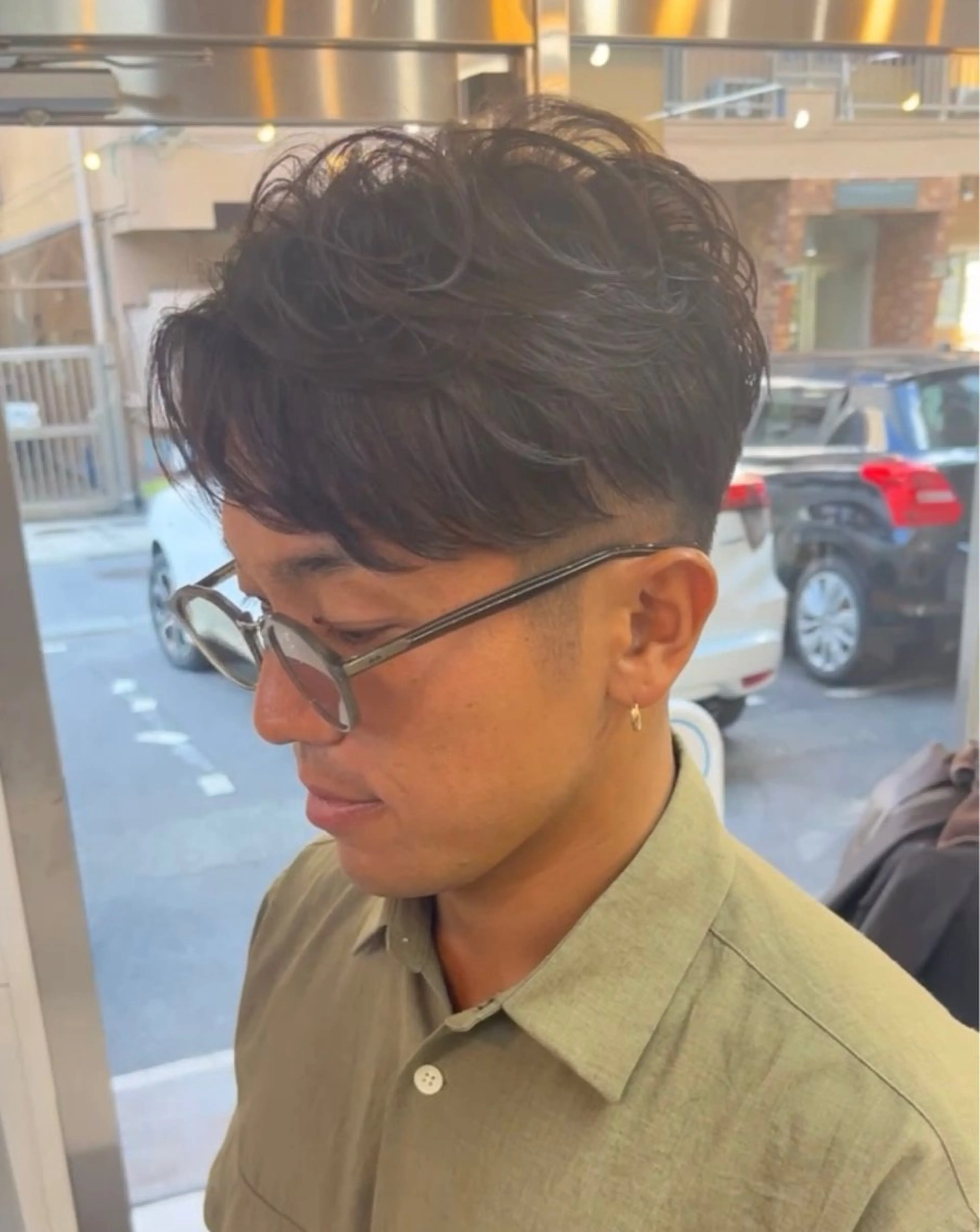 ショート パーマ メンズ カット パーマ sai x所属・奥秋 理紗　sai xのヘアスタイル