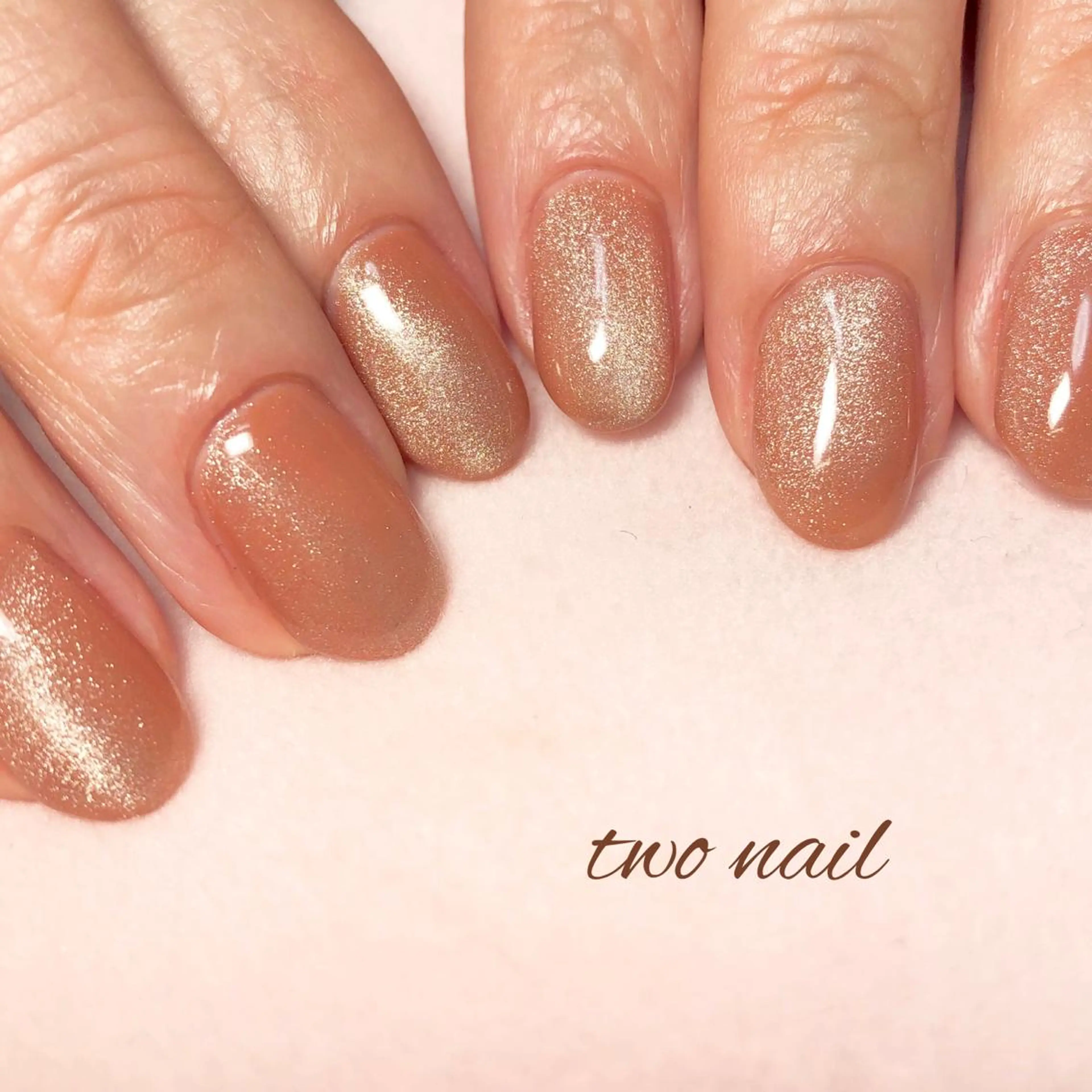 ネイル アートネイル ブラウン フットネイル ハート マグネットネイル ハンドネイル two nailのネイルデザイン