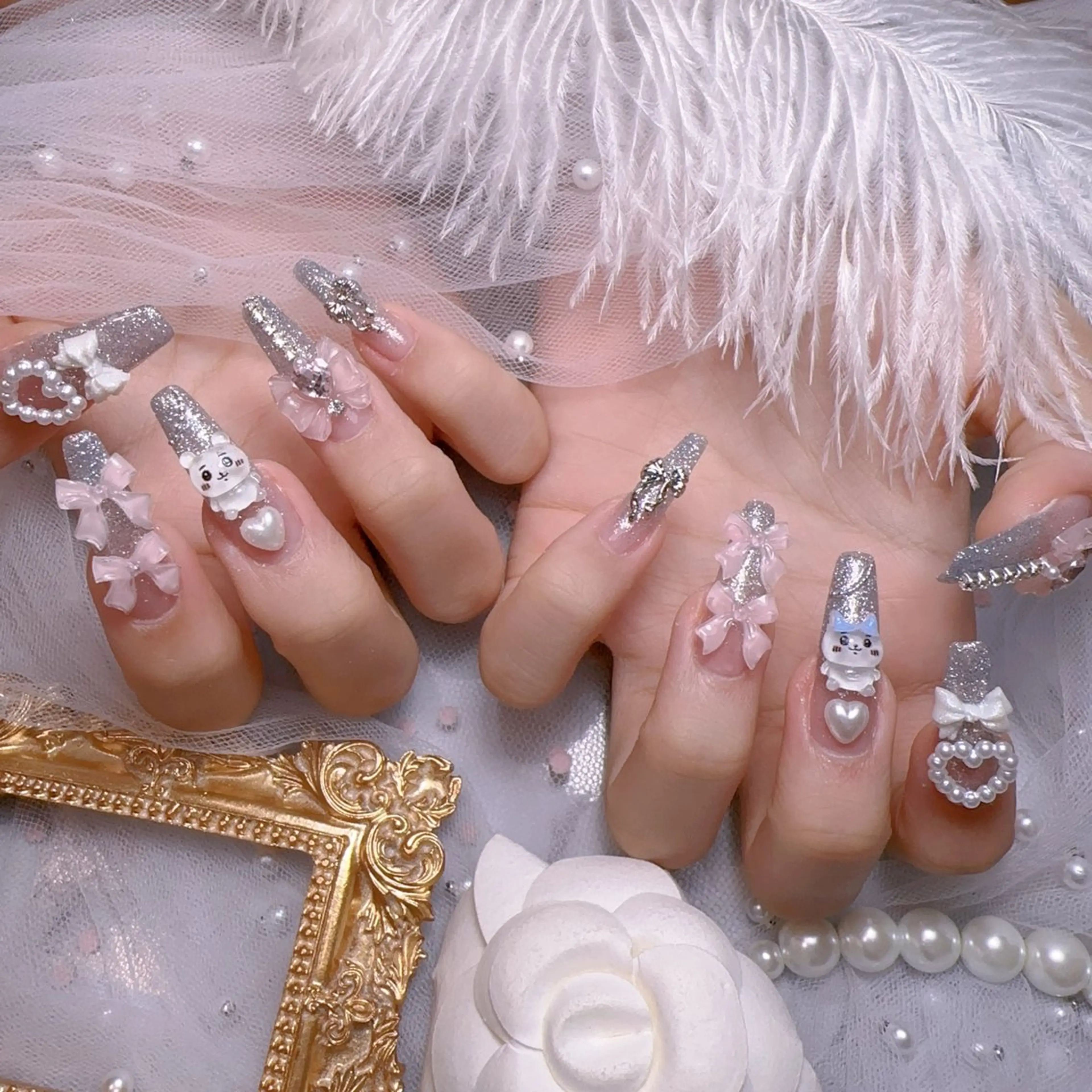 ネイル オーロラネイル フットネイル 韓国ネイル ラメ(グリッター) ラメグラデーション ハンドネイル Belle nail salon 新小岩のネイルデザイン