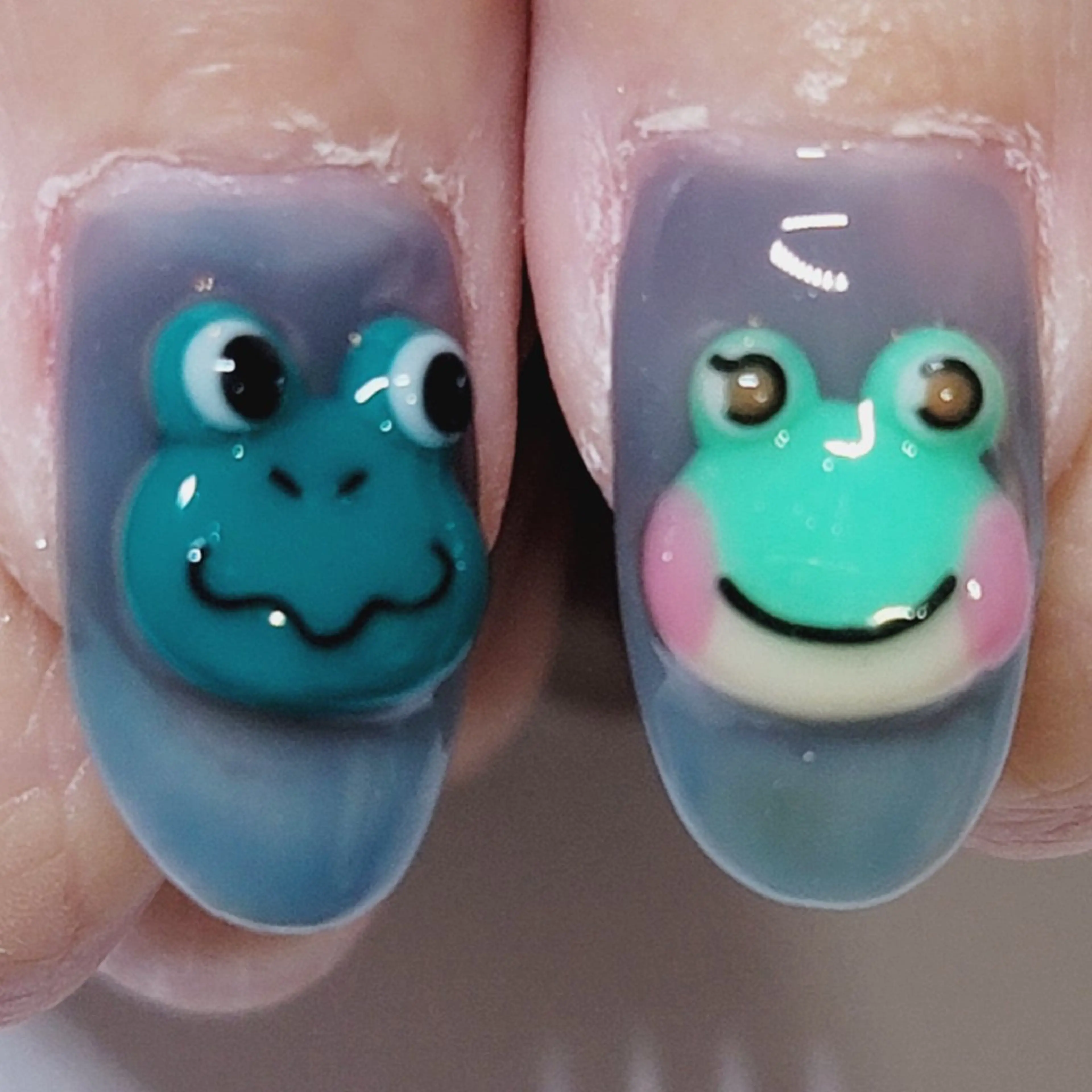 ネイル アートネイル ブルー ワンカラーネイル ハンドネイル よしだ ひろきのネイルデザイン