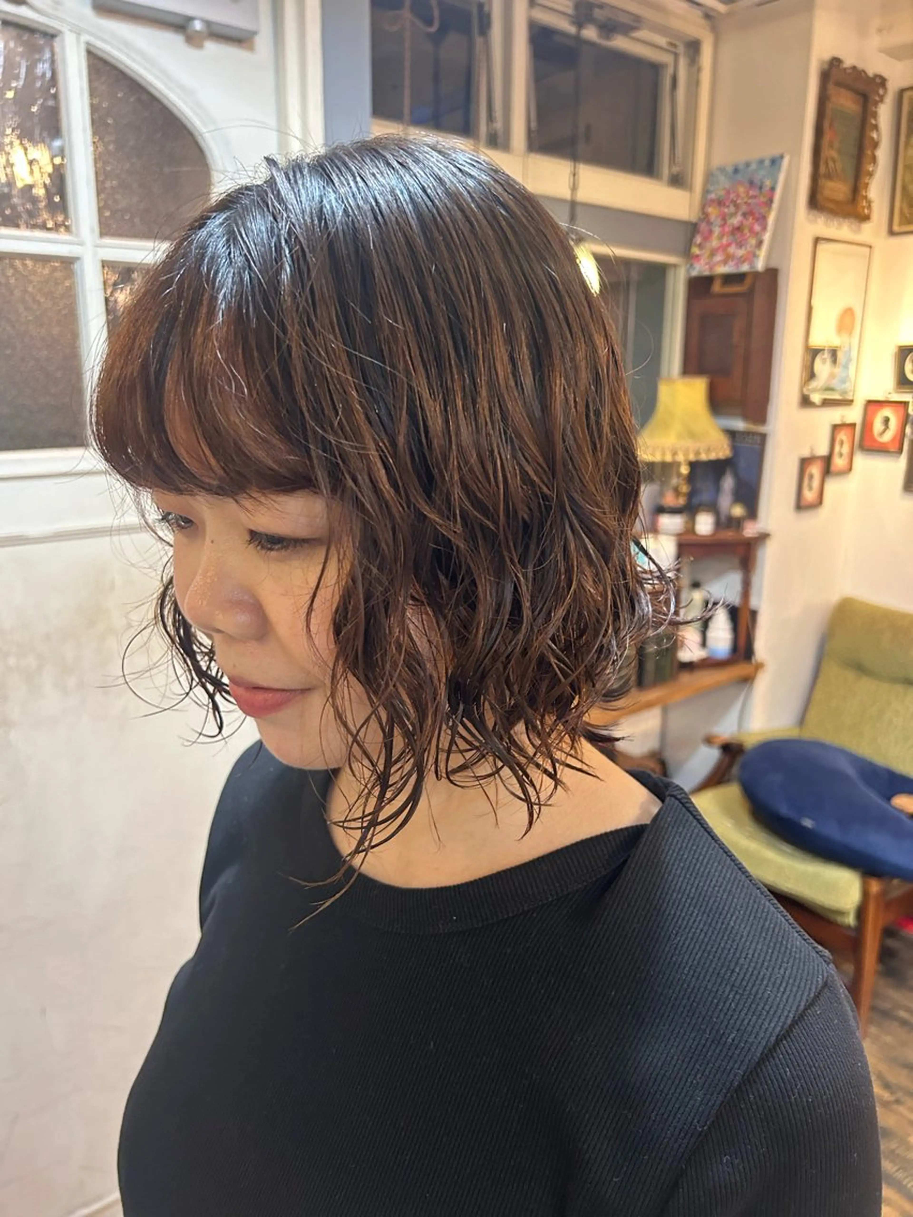 ショート パーマ デジタルパーマ カット パーマ ヘッドスパ 清水千優/パーマ/透 明感カラー/メンズのヘアスタイル