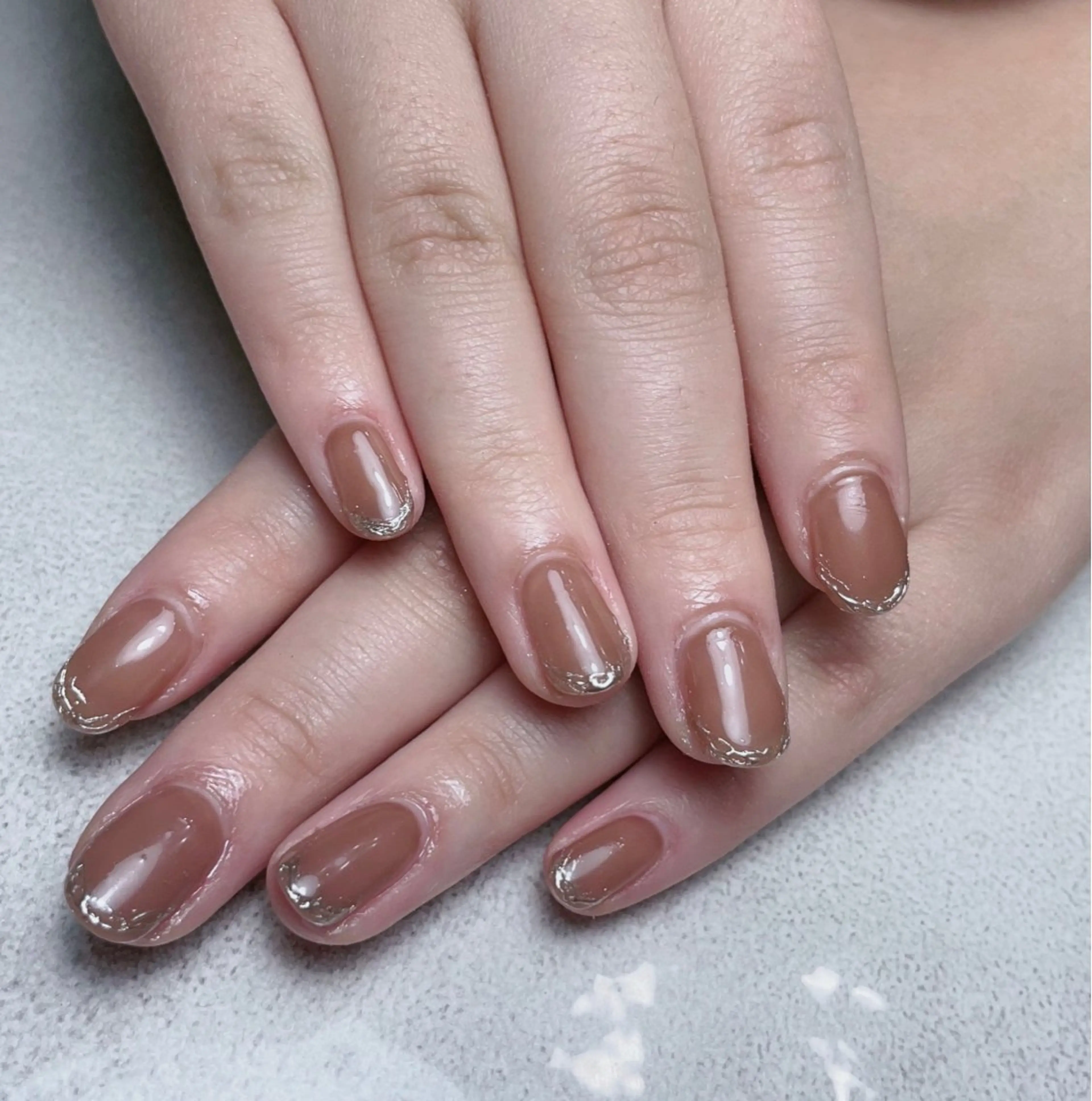 ネイル フレンチネイル ジェルネイル ミラーネイル オフィスネイル パラジェル BLANCEnail所属・BLANCnail yuuのネイルデザイン