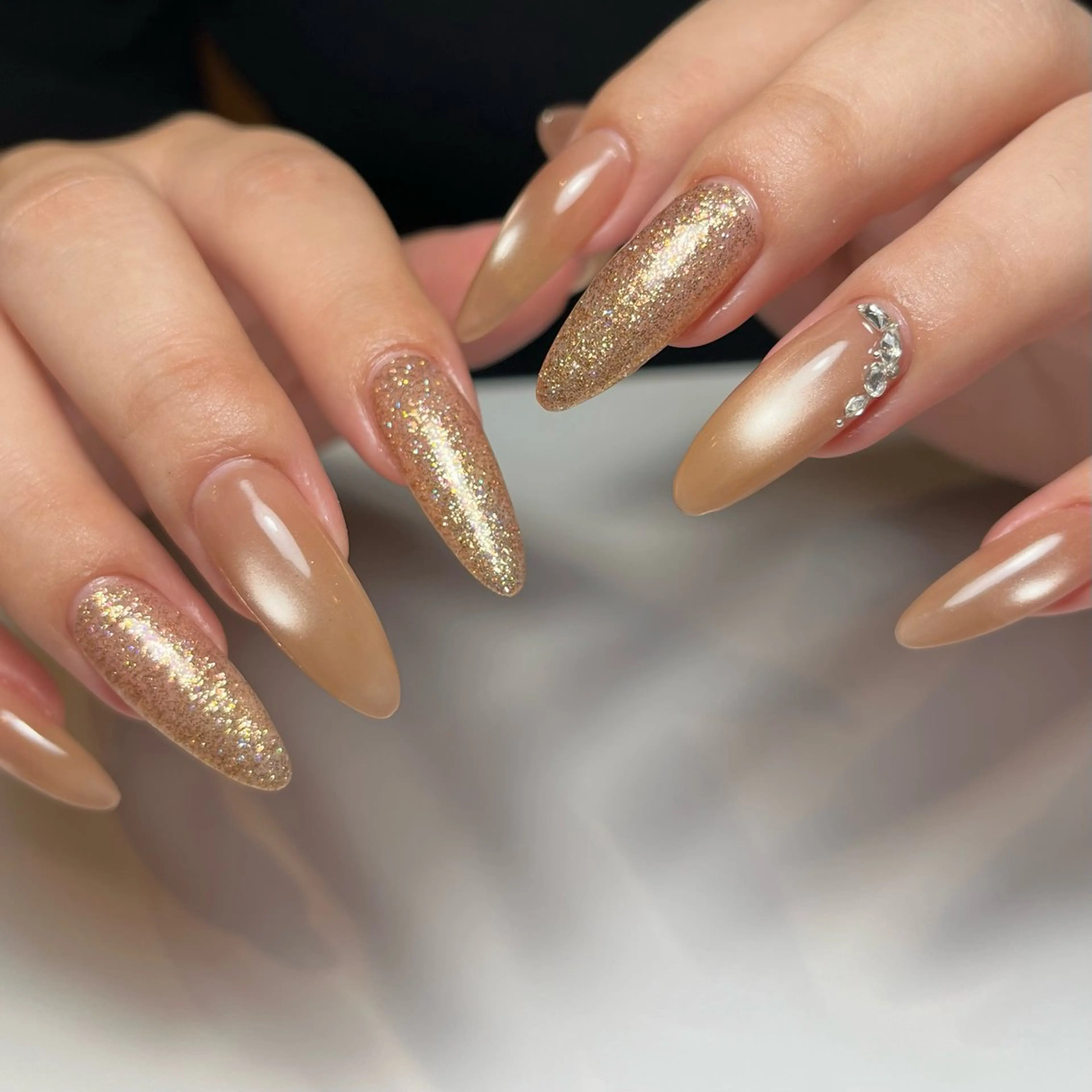 ネイル ブラウン オフィスネイル ハンドネイル ballie／小野原 なつみのネイルデザイン